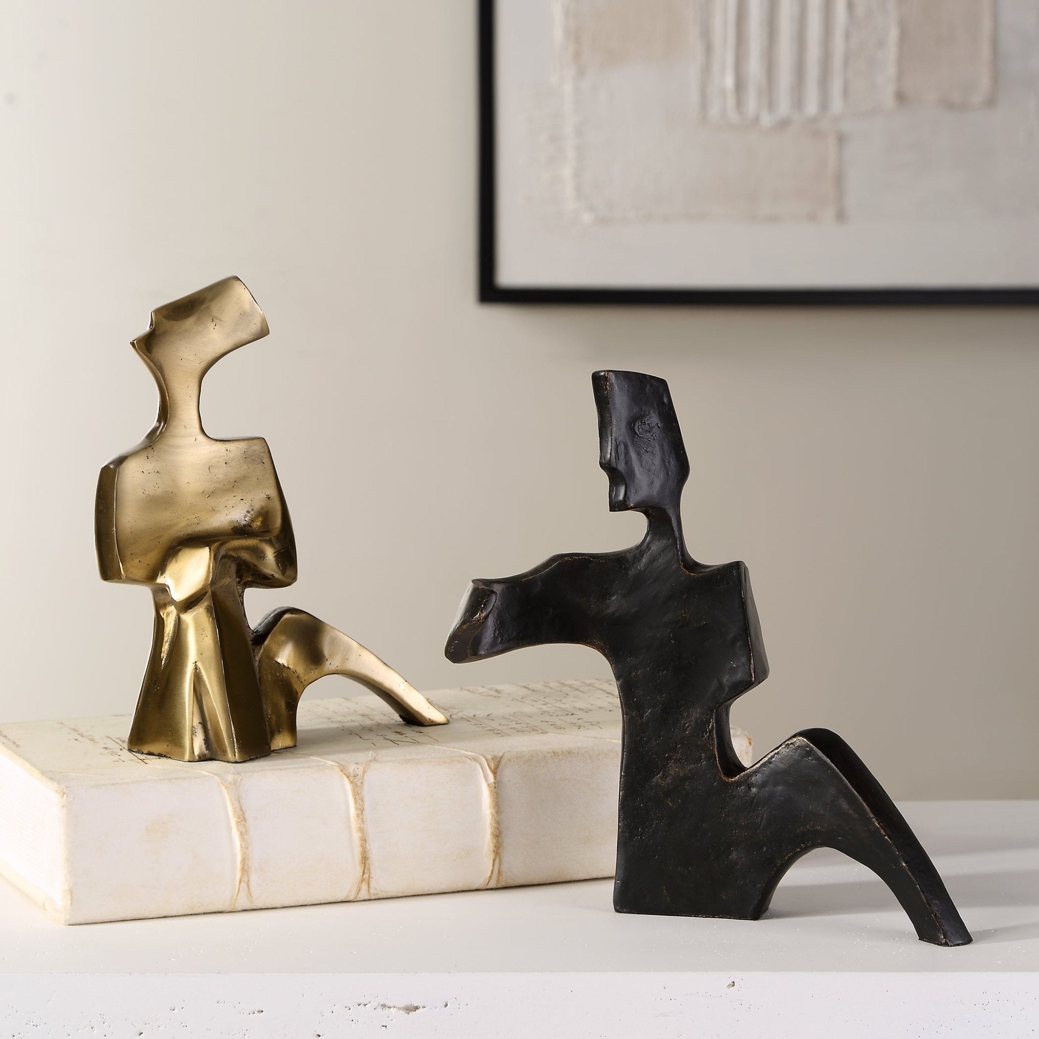 Affection Bronze Gold Sculpture, S/2 Table Decors| Uttermost