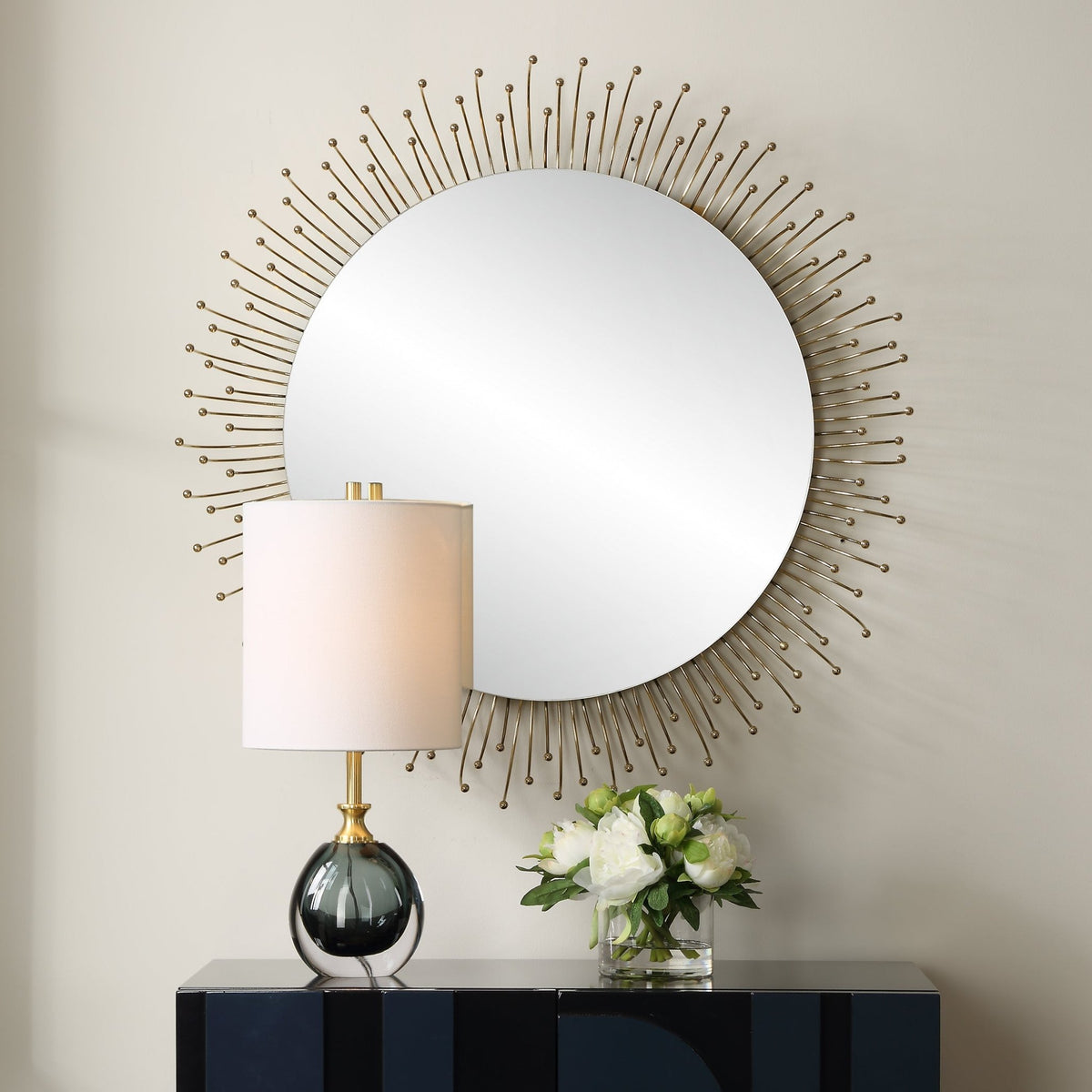 Aga Round Gold Mirror Mirrors| Uttermost