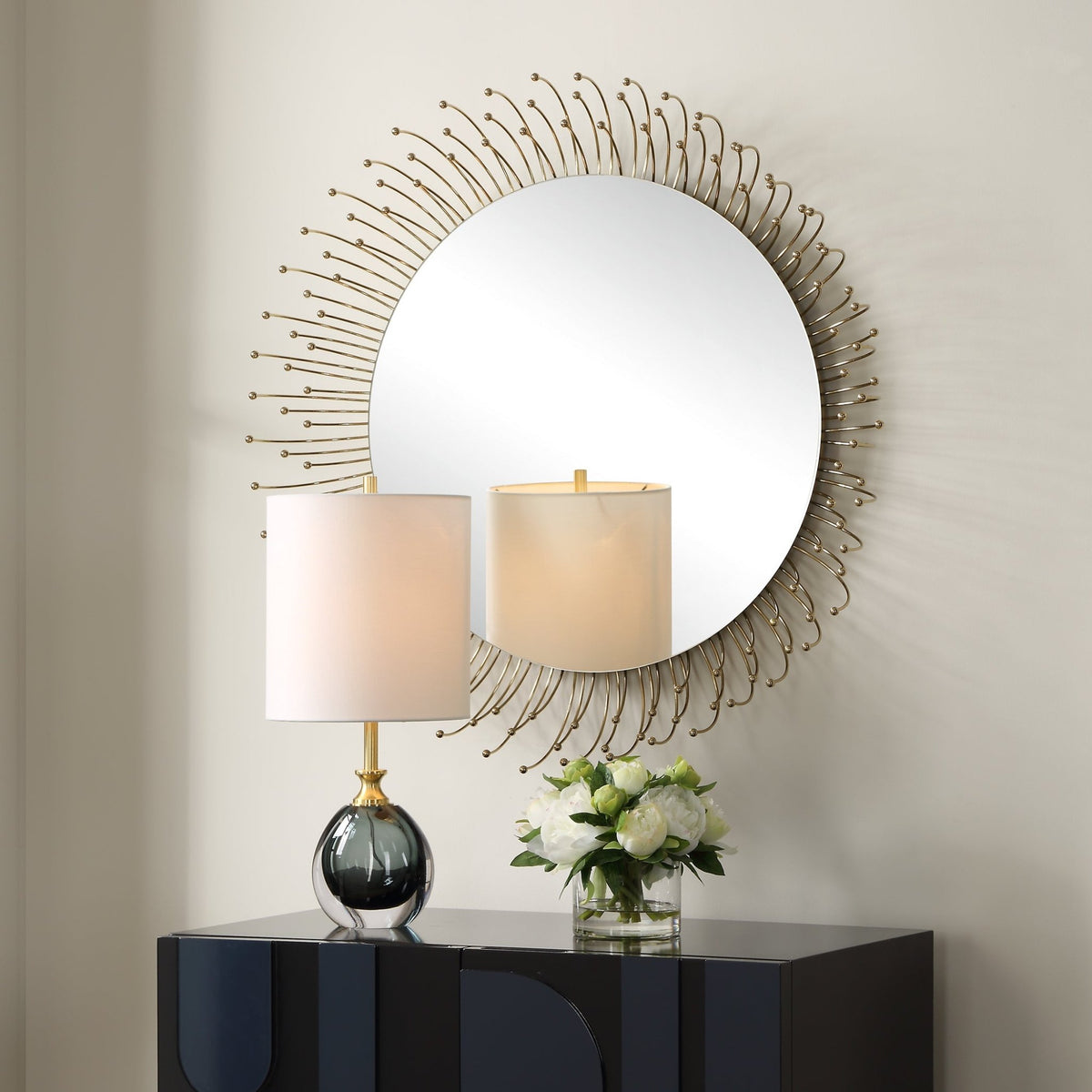 Aga Round Gold Mirror Mirrors| Uttermost