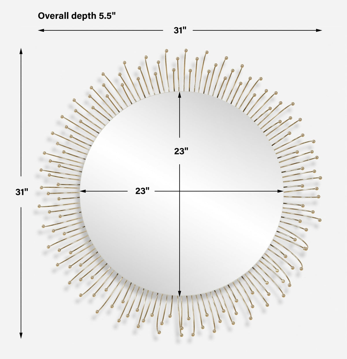 Aga Round Gold Mirror Mirrors| Uttermost