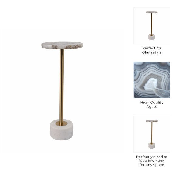 AGA TE MARBLE AND MS GOLD EPL DRINK TABLE Accent & End Tables| Sagebrook Home