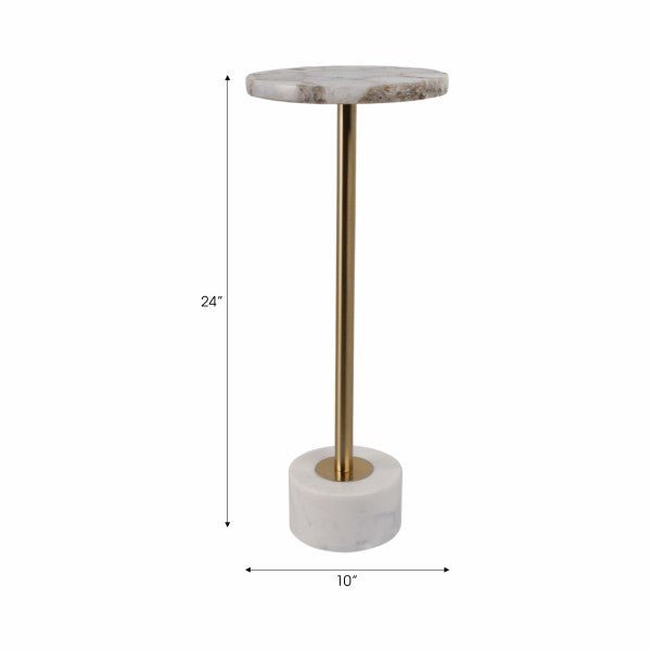 AGA TE MARBLE AND MS GOLD EPL DRINK TABLE Accent & End Tables| Sagebrook Home
