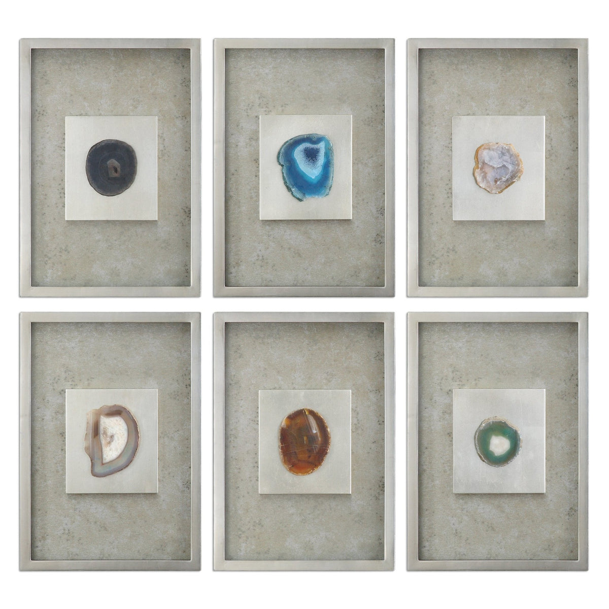 Agate Stone Silver Shadow Box, S/6 Paintings & Pictures| Uttermost
