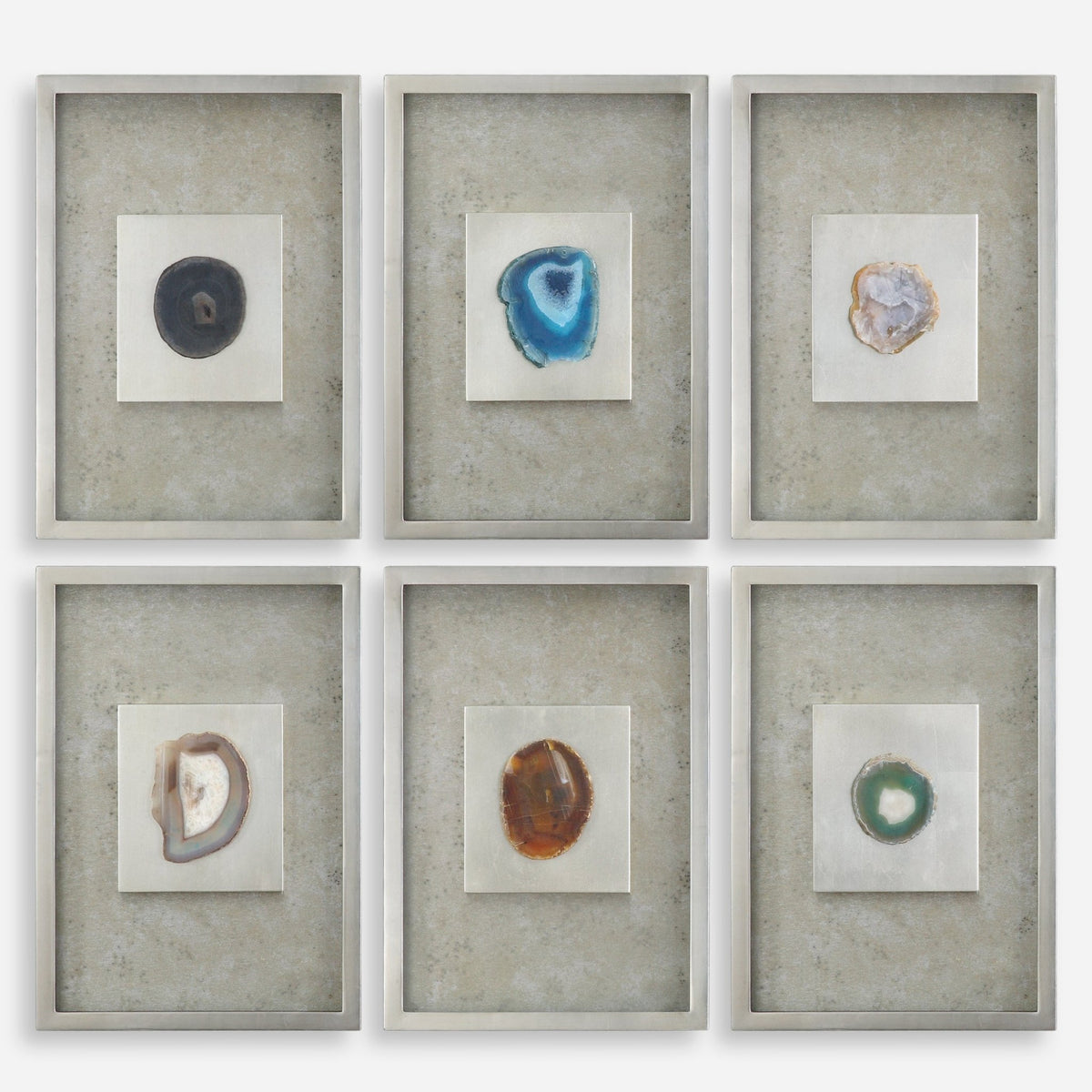 Agate Stone Silver Shadow Box, S/6 Paintings & Pictures| Uttermost