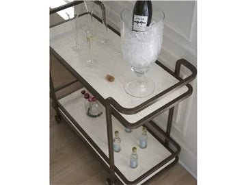 Aged Gold Bar Cart Serving Carts| Universal