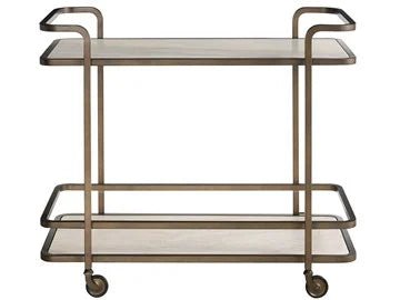 Aged Gold Bar Cart Serving Carts| Universal