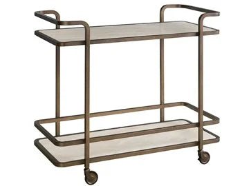 Aged Gold Bar Cart Serving Carts| Universal