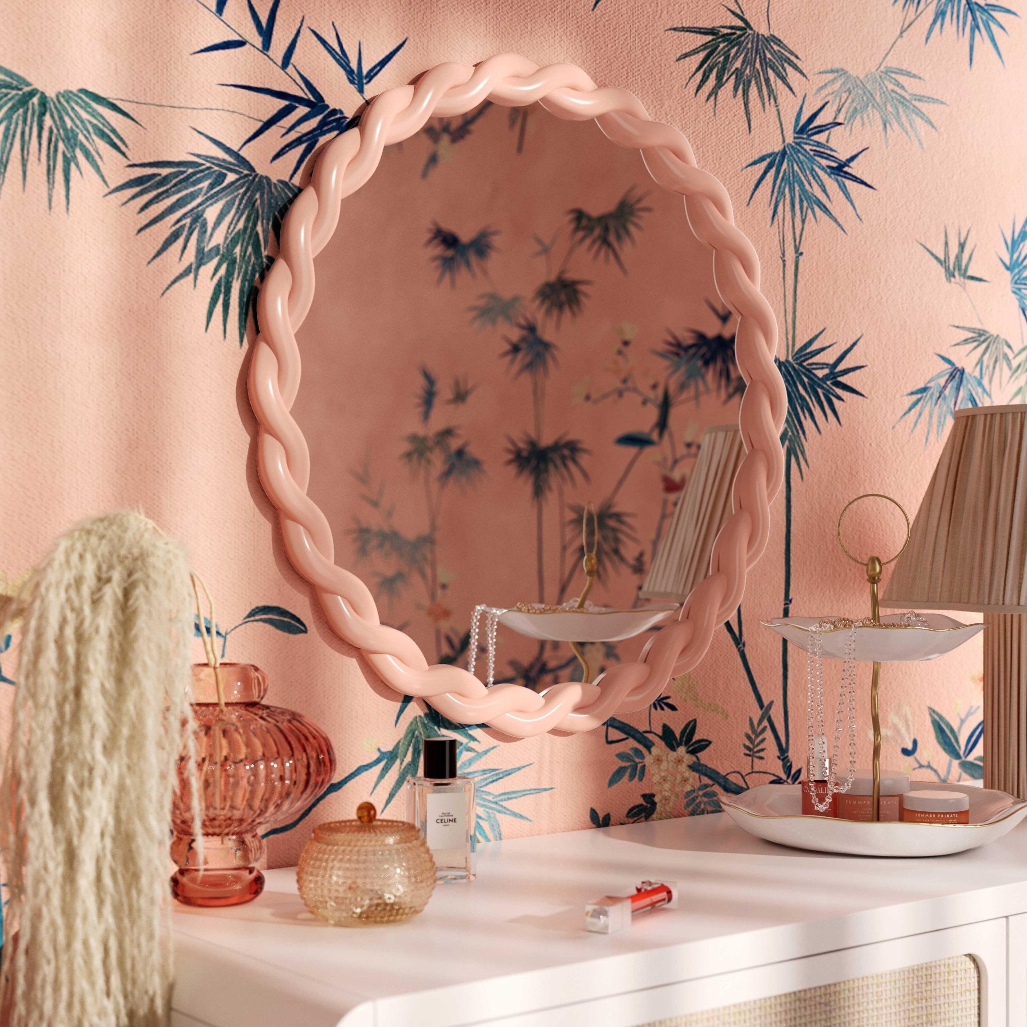 Agnes Mauve Round Mirror Mirrors| TOV