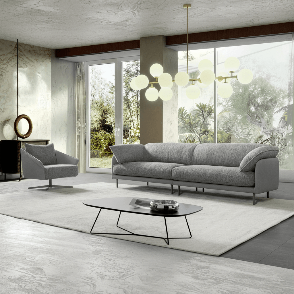 Ahad Grey Boucle Sofa Set Sofas & Loveseats| Roots Furniture