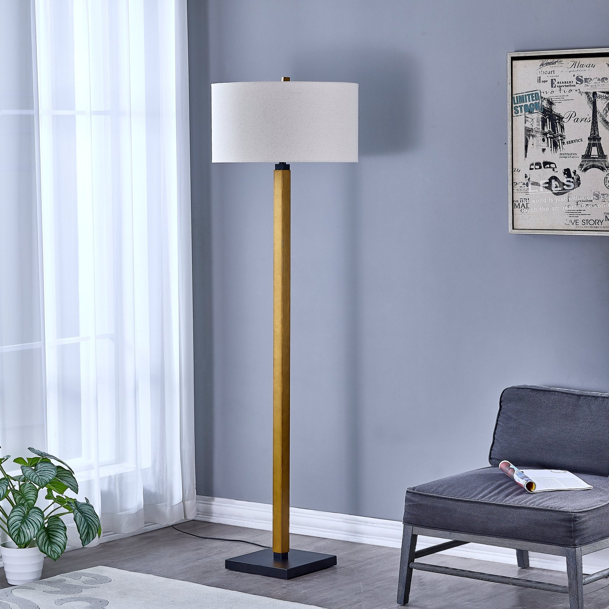 72'H Nebula Brass Metal Floor Lamp Floor lamps| Crestview