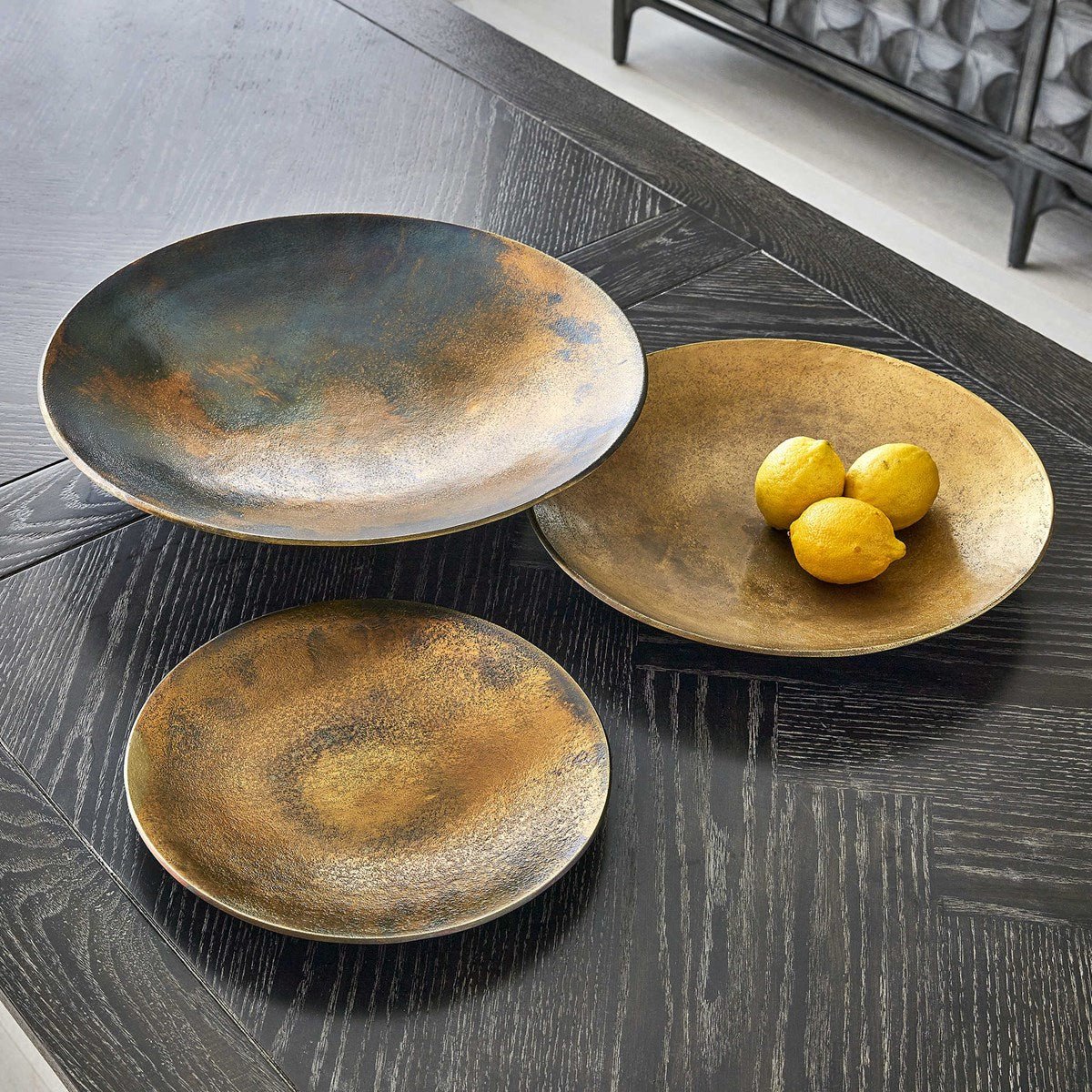 Aitana Metal Wall Decor, Antique Brass, S/3 Wall Decors| Uttermost