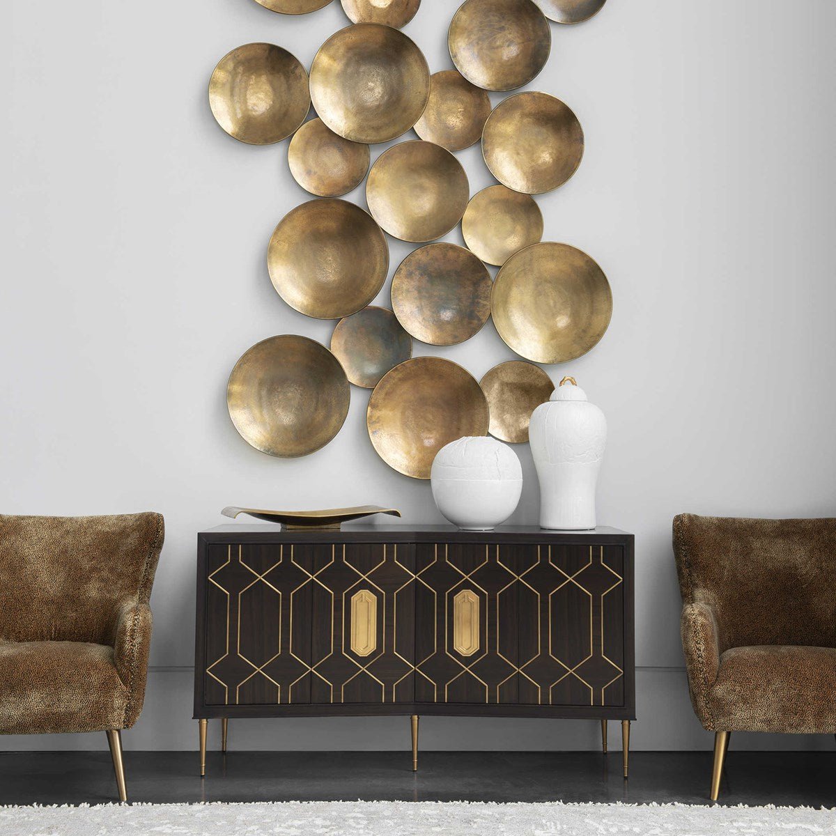 Aitana Metal Wall Decor, Antique Brass, S/3 Wall Decors| Uttermost
