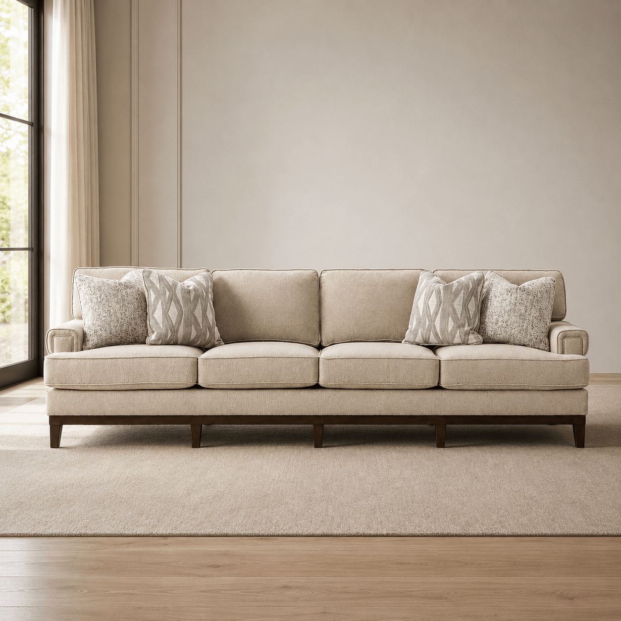Ajda Beige 5 Seater Sofa XL Sofas| Roots Furniture