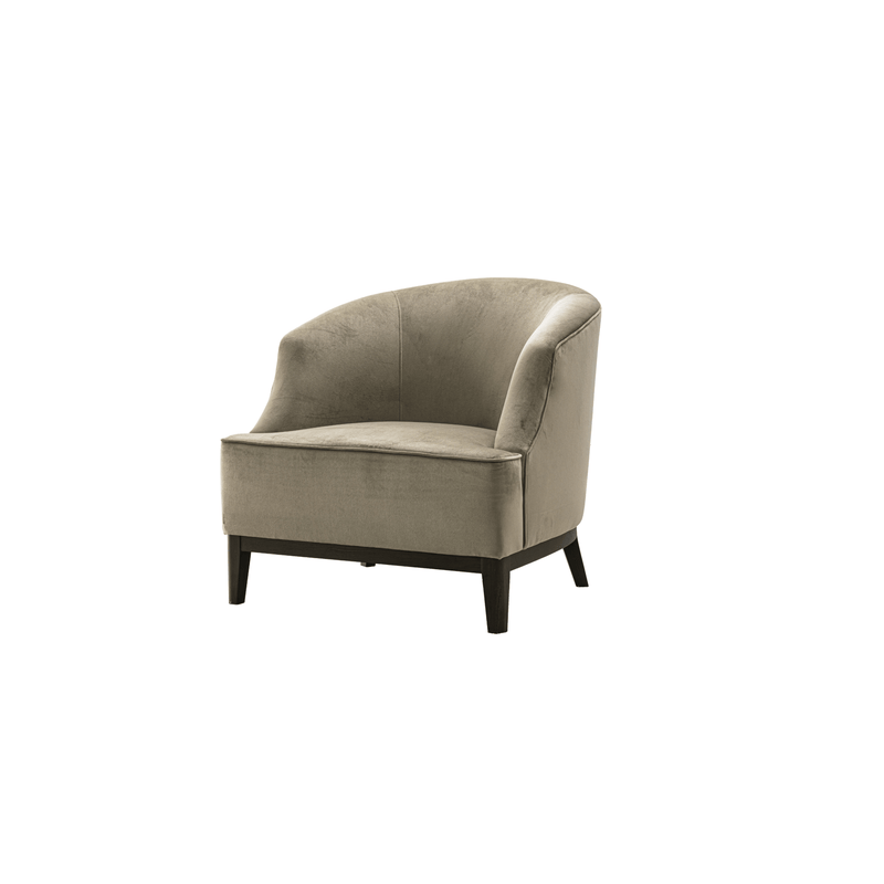 Ajda Brown Velvet Accent Chair - Al Rugaib Furniture