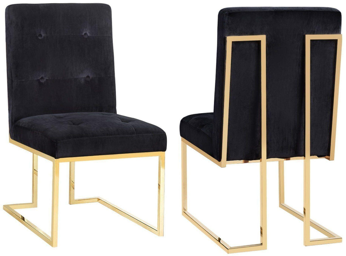 AKIKO BLACK VELVET CHAIR Dining Chairs| TOV