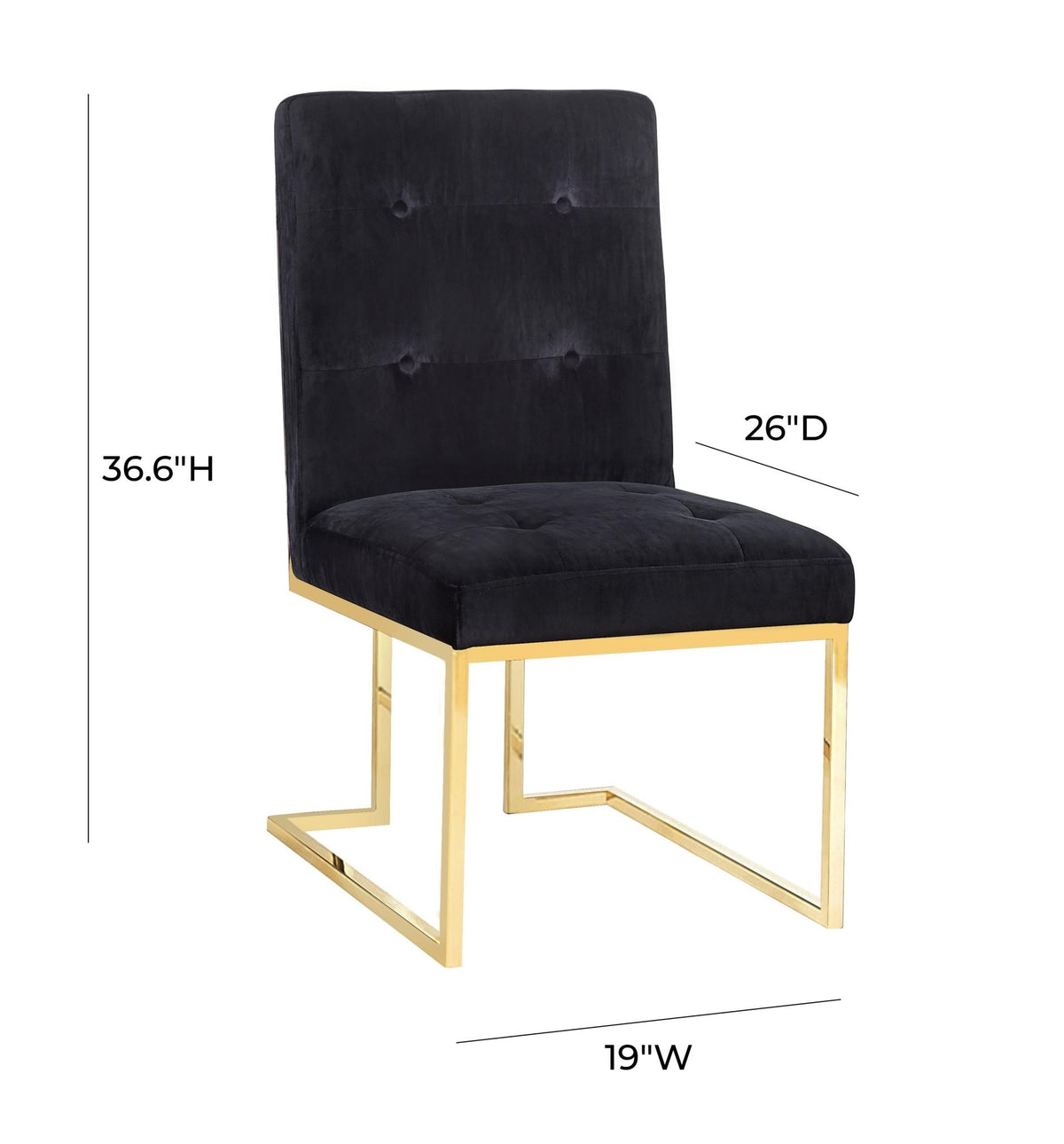 AKIKO BLACK VELVET CHAIR Dining Chairs| TOV