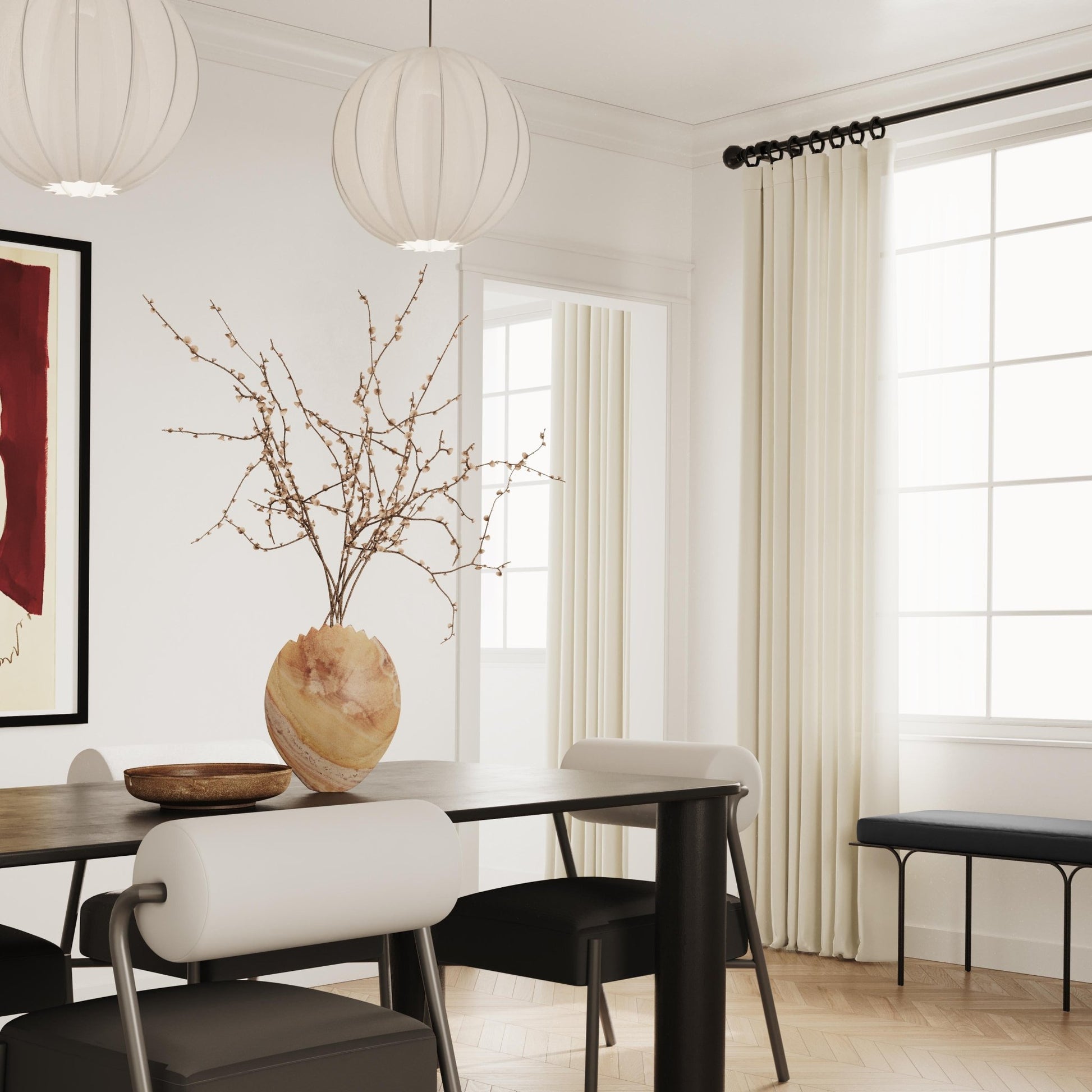 Akola Black Oak Rectangular Dining Table Dining Tables| TOV