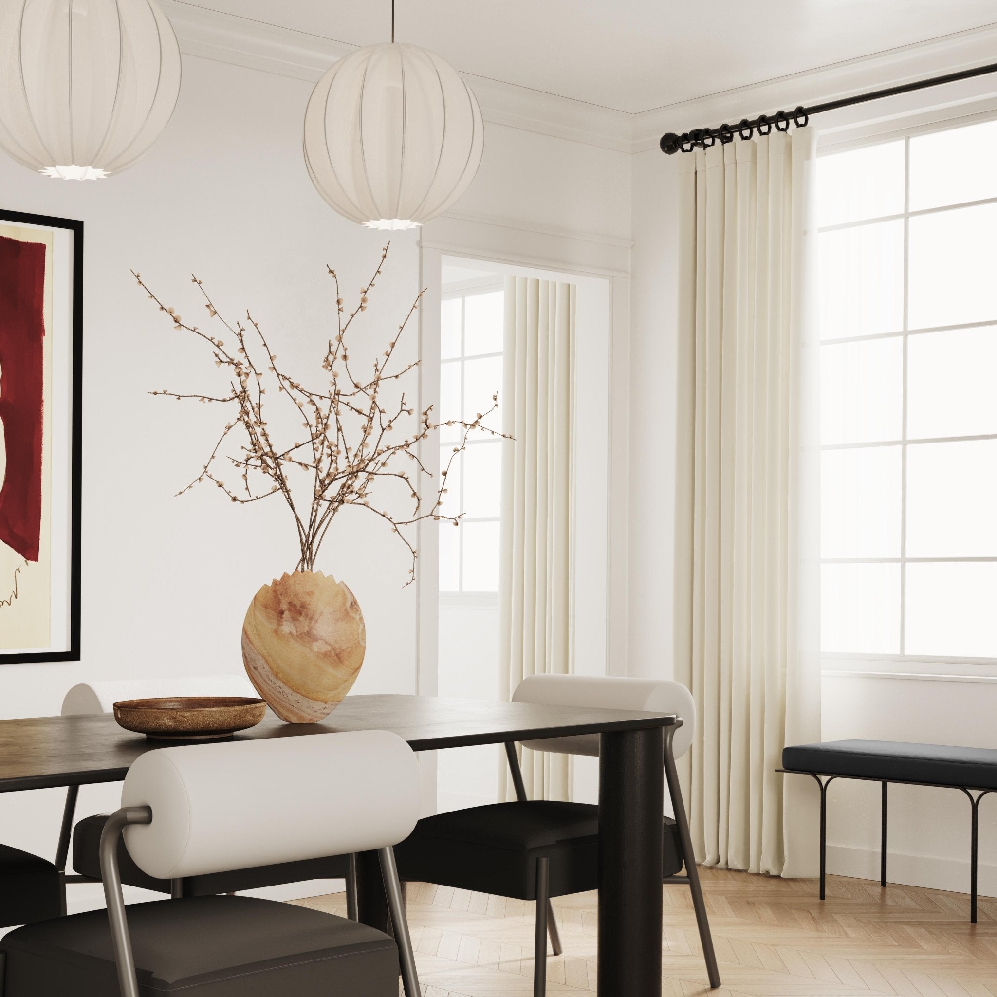 Akola Black Oak Rectangular Dining Table Dining Tables| TOV
