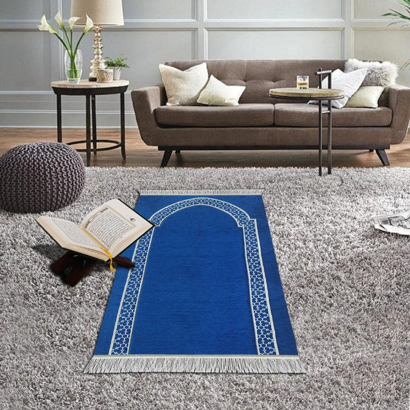 Al - Huda Memory Foam Prayer Mat – 2.5 cm Thick | Soft Velvet Fabric | Joint & Knee Support | Foldable Design - Al Rugaib Furniture