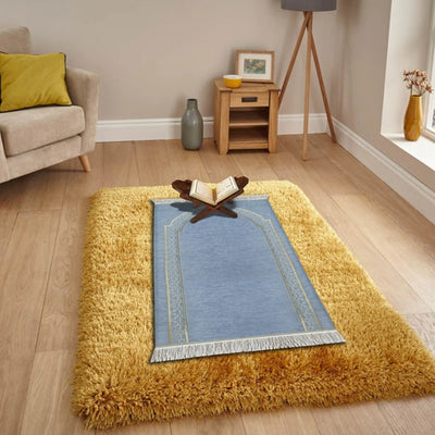 Al - Huda Memory Foam Prayer Mat – 2.5 cm Thick | Soft Velvet Fabric | Joint & Knee Support | Foldable Design - Al Rugaib Furniture