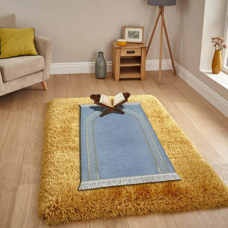 Al - Huda Memory Foam Prayer Mat – 2.5 cm Thick | Soft Velvet Fabric | Joint & Knee Support | Foldable Design - Al Rugaib Furniture