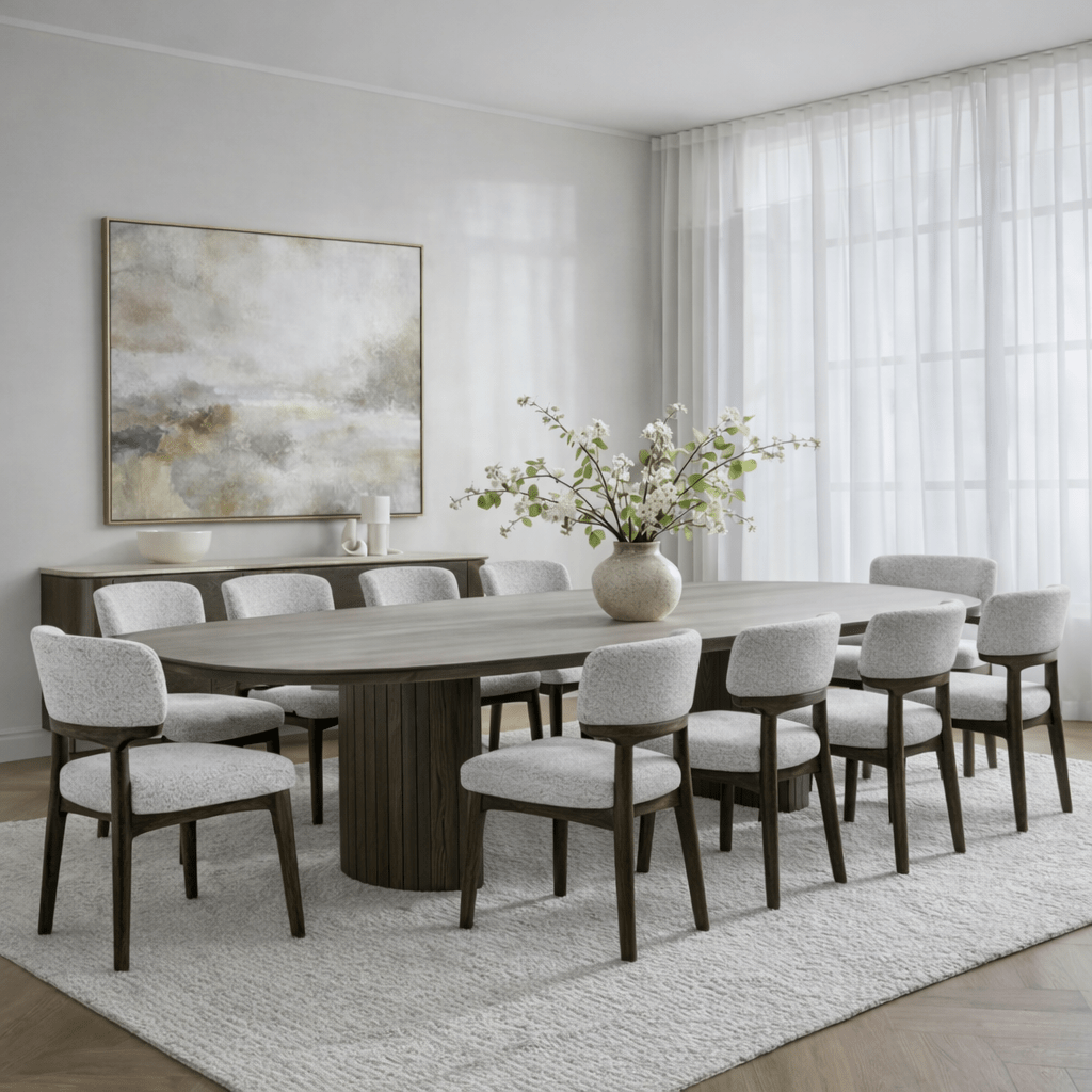 Alabaster package Dining table+10chairs Dining Tables| Roots Furniture