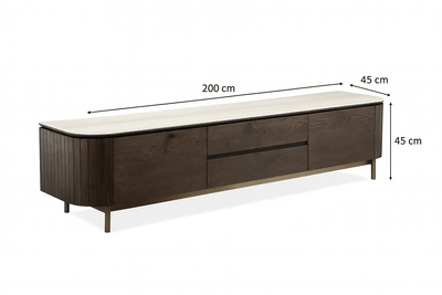 Alabaster Travertine TV unit - Al Rugaib Furniture