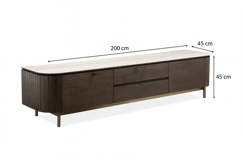Alabaster Travertine TV unit - Al Rugaib Furniture