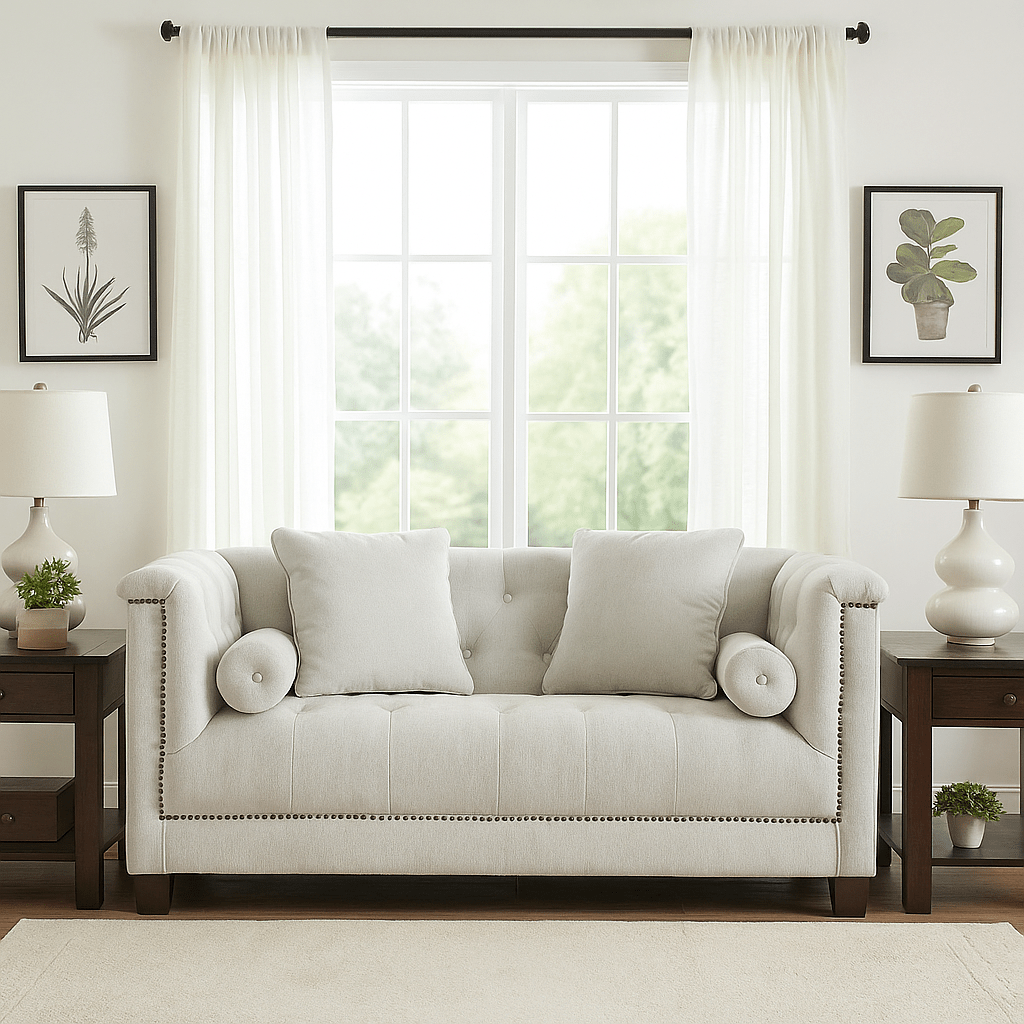 Alabid Linen off-White Loveseat (156cm) Sofas & Loveseats| Roots Furniture