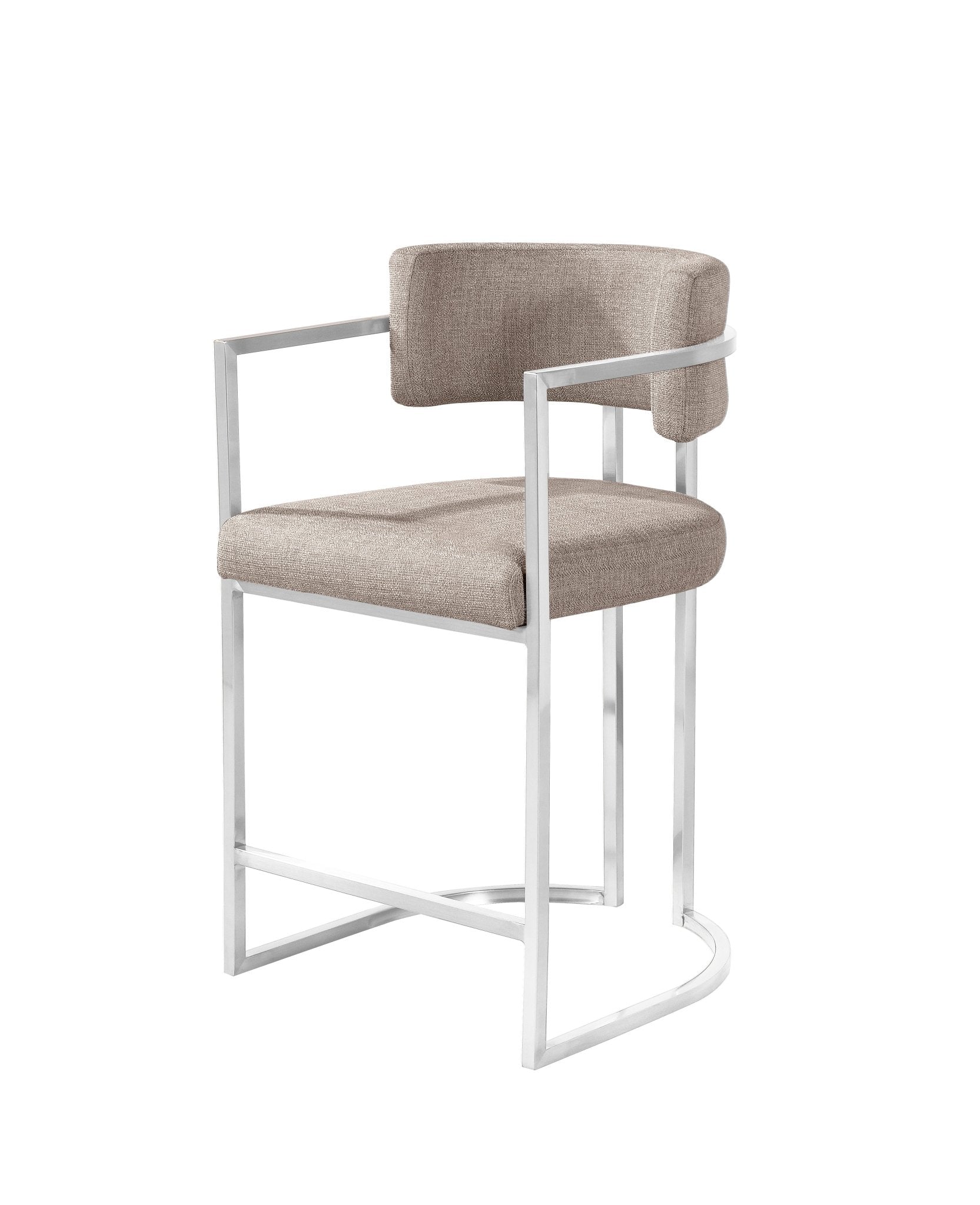 Alexa BC-603 Chair — Beige — Linen — Silver Legs Dining Chairs| Al Rugaib Furniture