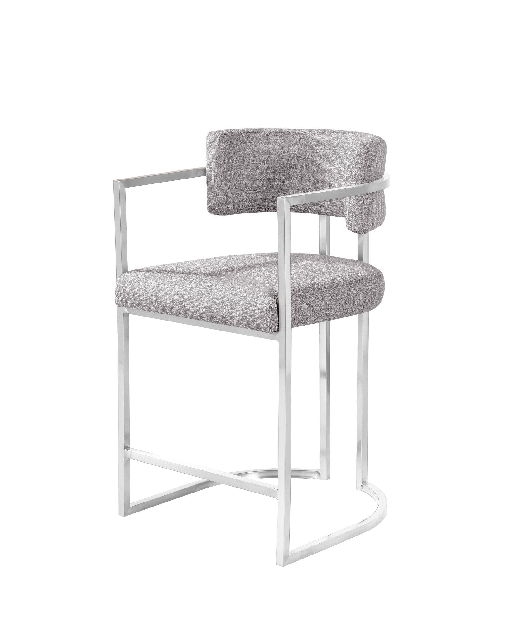 Alexa BC-603 Chair — Light Grey — Linen — Silver Legs Dining Chairs| Al Rugaib Furniture