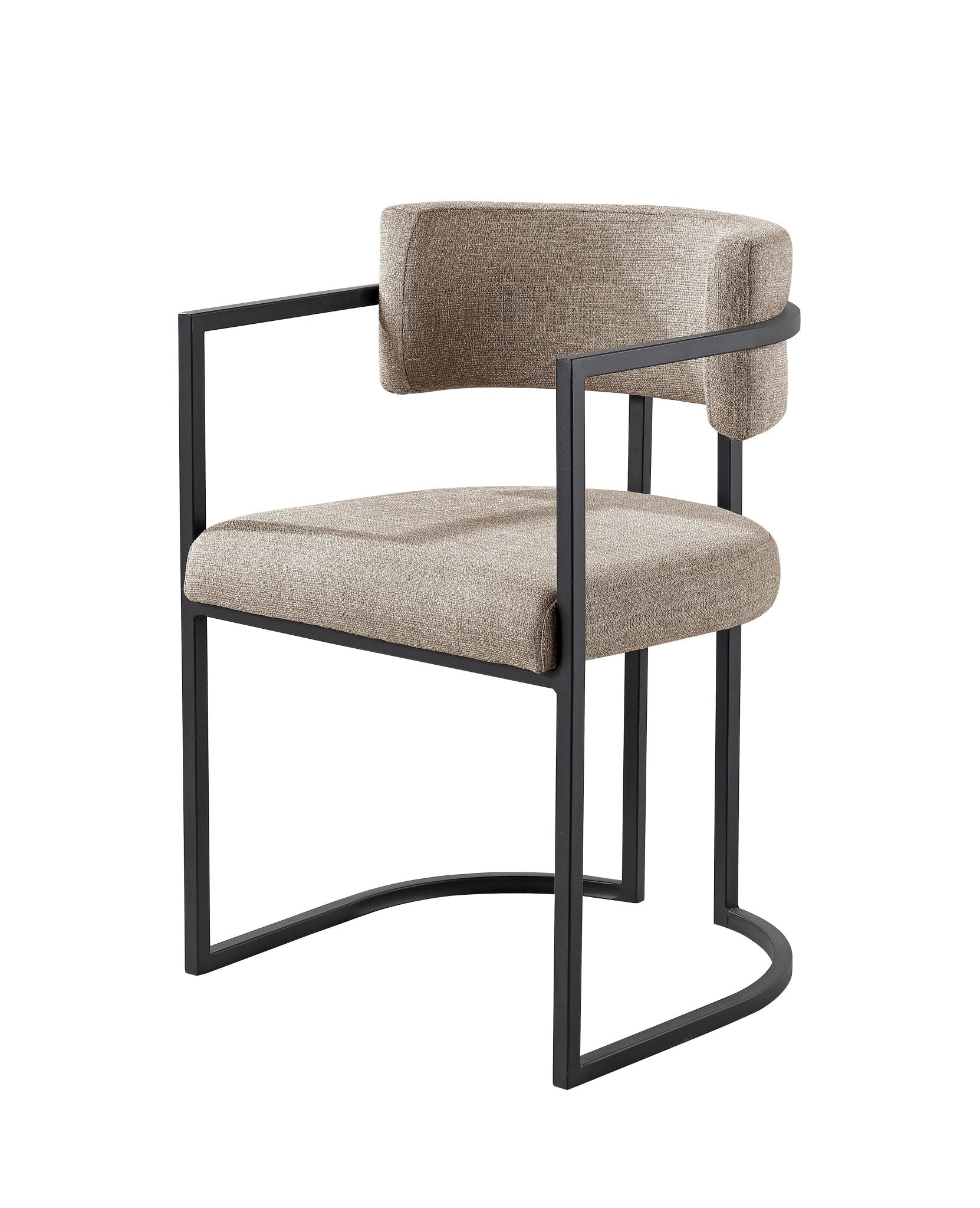 Alexa DC-603 Chair — Beige — Linen — Black Legs Dining Chairs| Al Rugaib Furniture