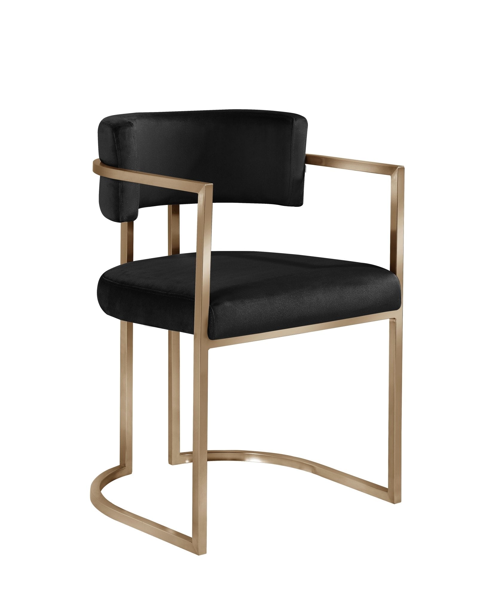 Alexa DC-603 Chair — Black — Velvet (CY135-51) — Gold Legs Dining Chairs| Al Rugaib Furniture