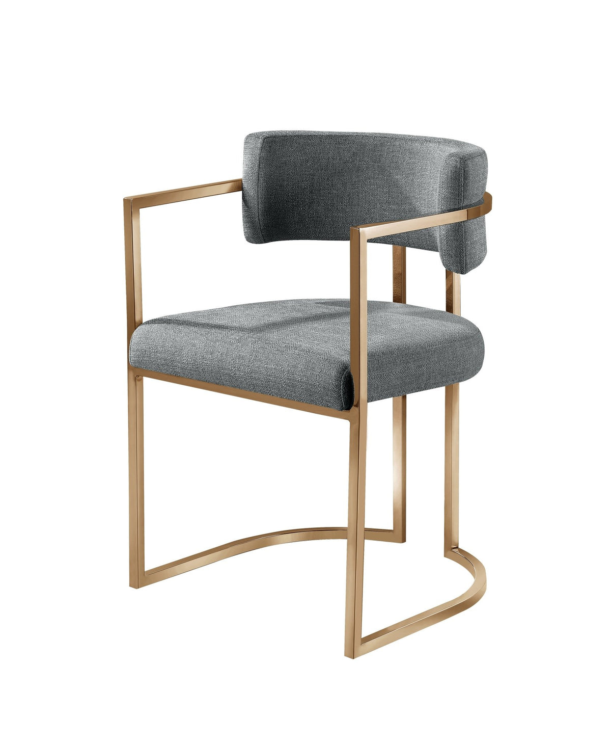 Alexa DC-603 Chair — Blue — Linen (708-29) — Gold Legs Dining Chairs| Al Rugaib Furniture