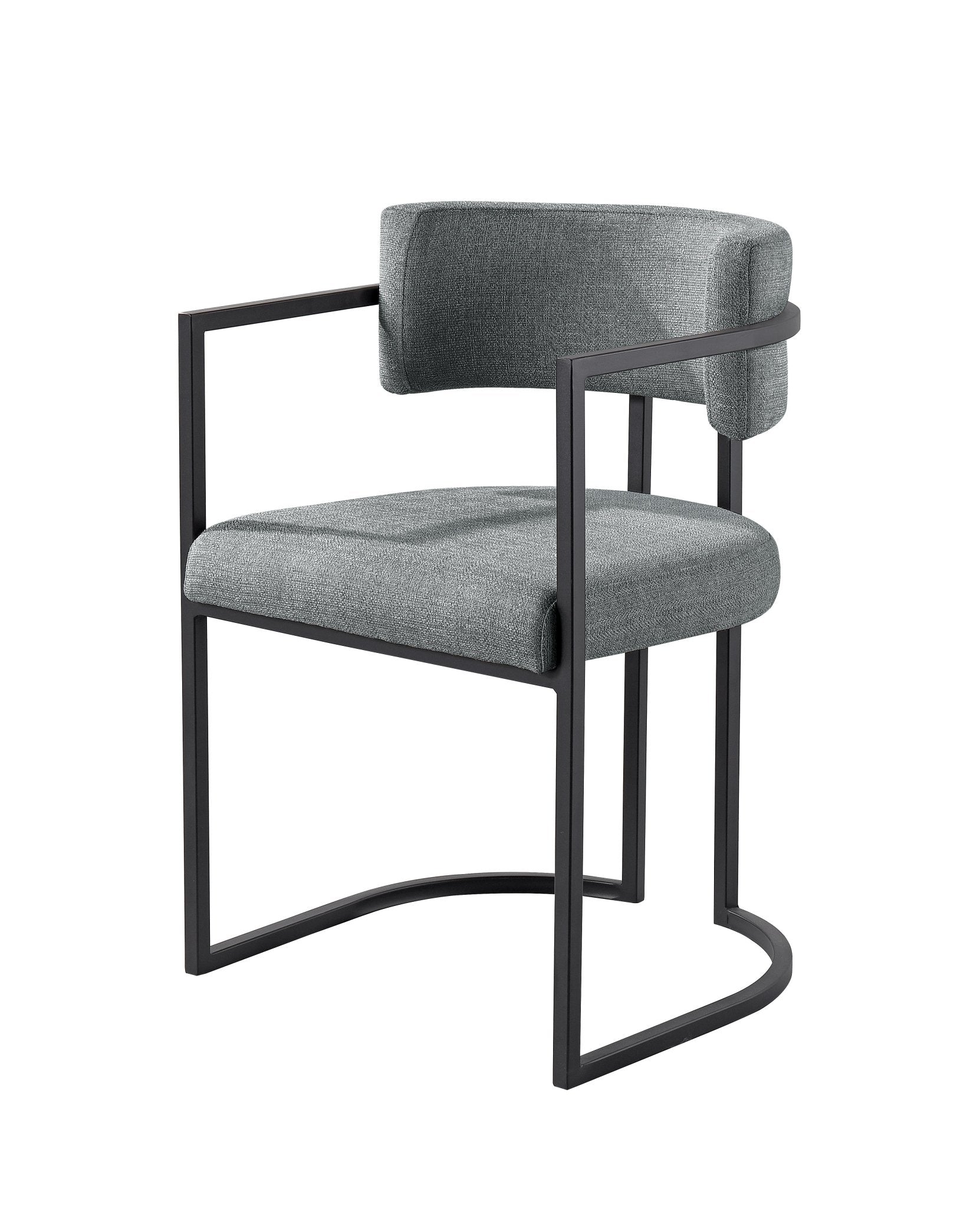 Alexa DC-603 Chair — Blue — Linen — Black Legs Dining Chairs| Al Rugaib Furniture