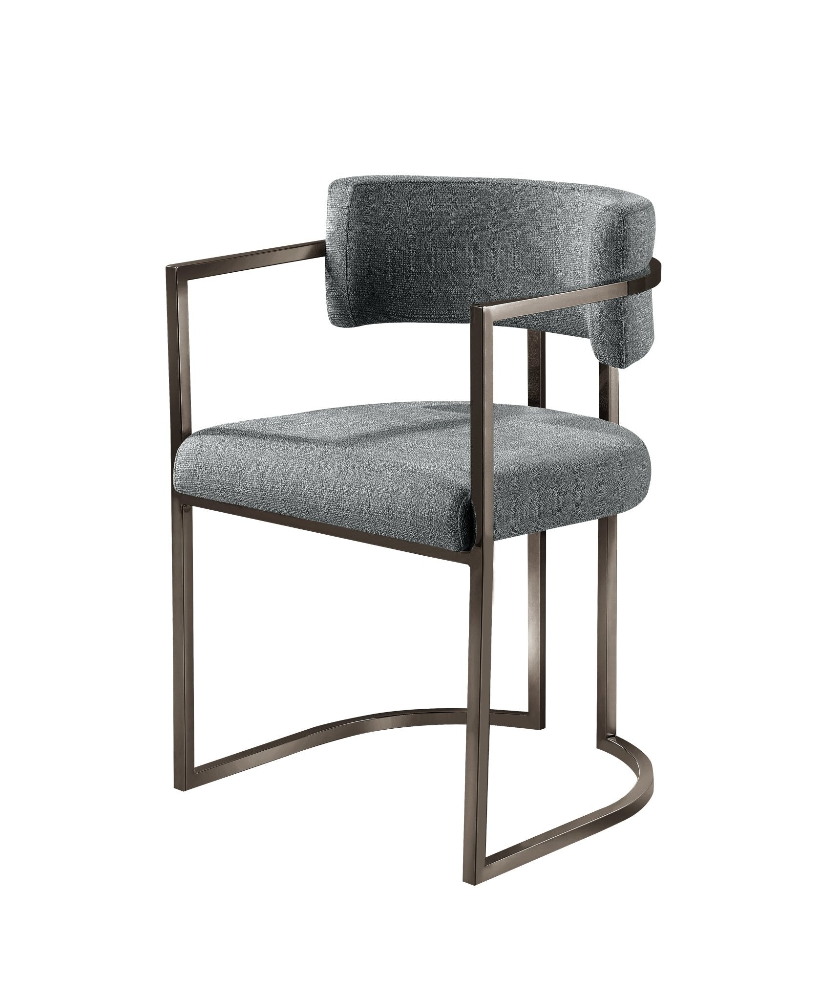 Alexa DC-603 Chair — Blue — Linen — Bronze Legs Dining Chairs| Al Rugaib Furniture