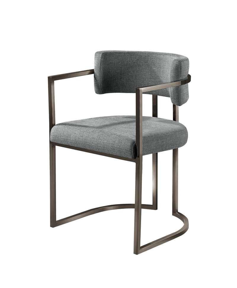 Alexa DC-603 Chair — Blue — Linen — Bronze Legs