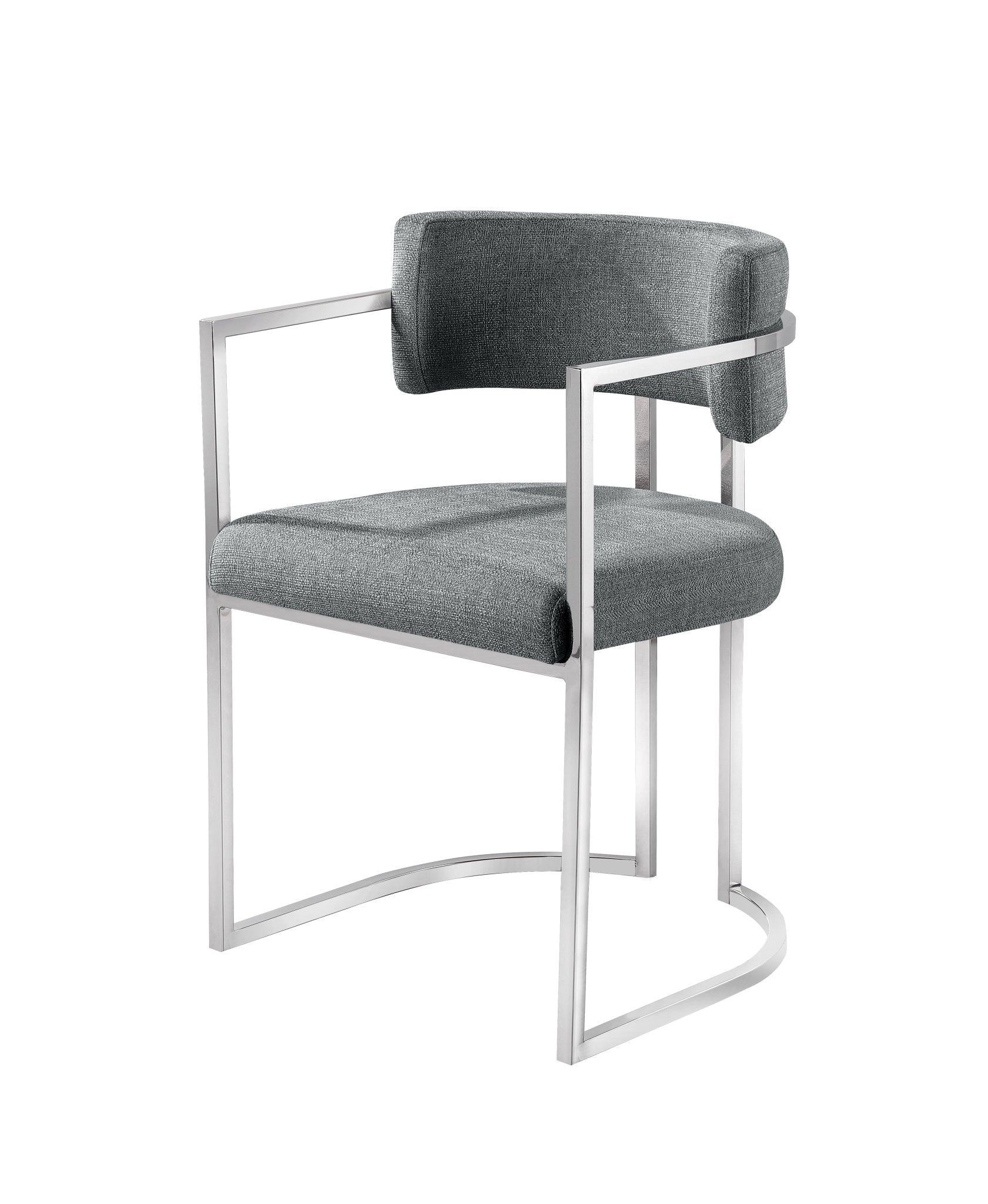 Alexa DC-603 Chair — Blue — Linen — Silver Legs Dining Chairs| Al Rugaib Furniture