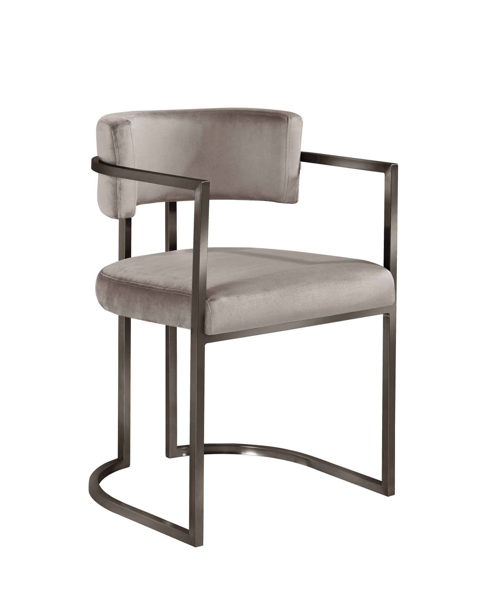 Alexa DC-603 Chair — Dark Beige — Velvet — Bronze Legs Dining Chairs| Al Rugaib Furniture