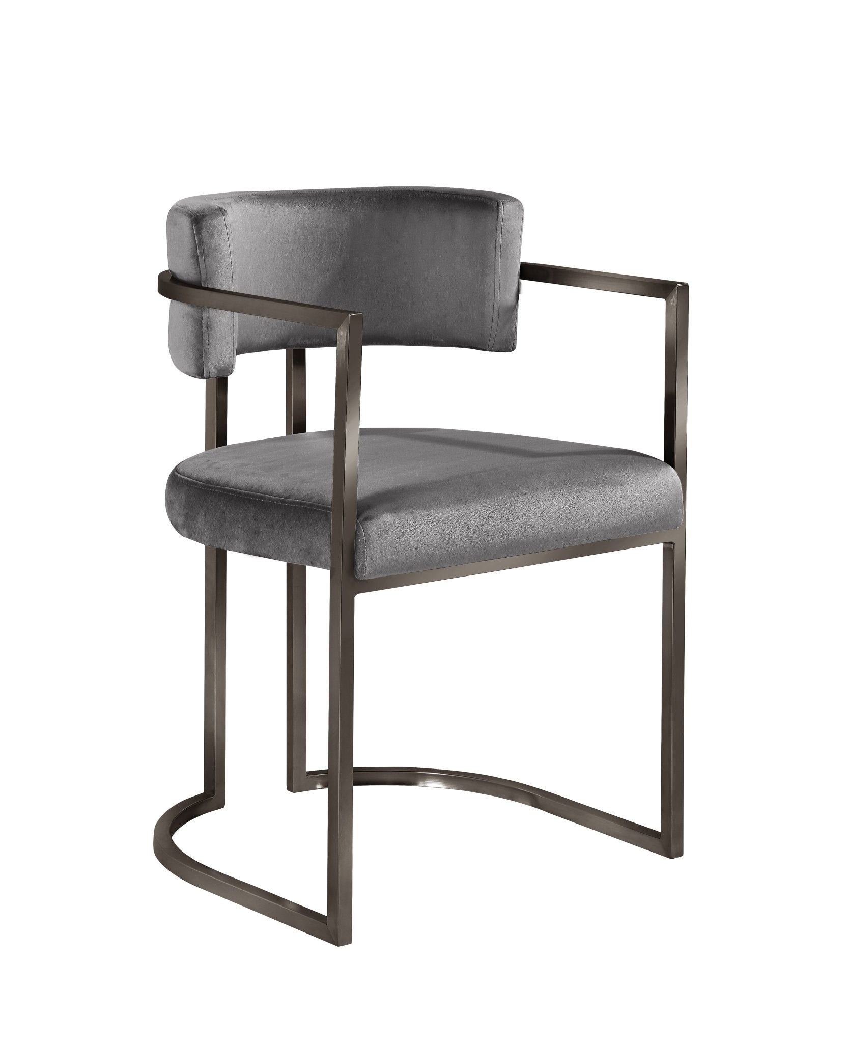 Alexa Dark Grey Dining Chair- Bronze Legs Dining Chairs| Roots Furniture