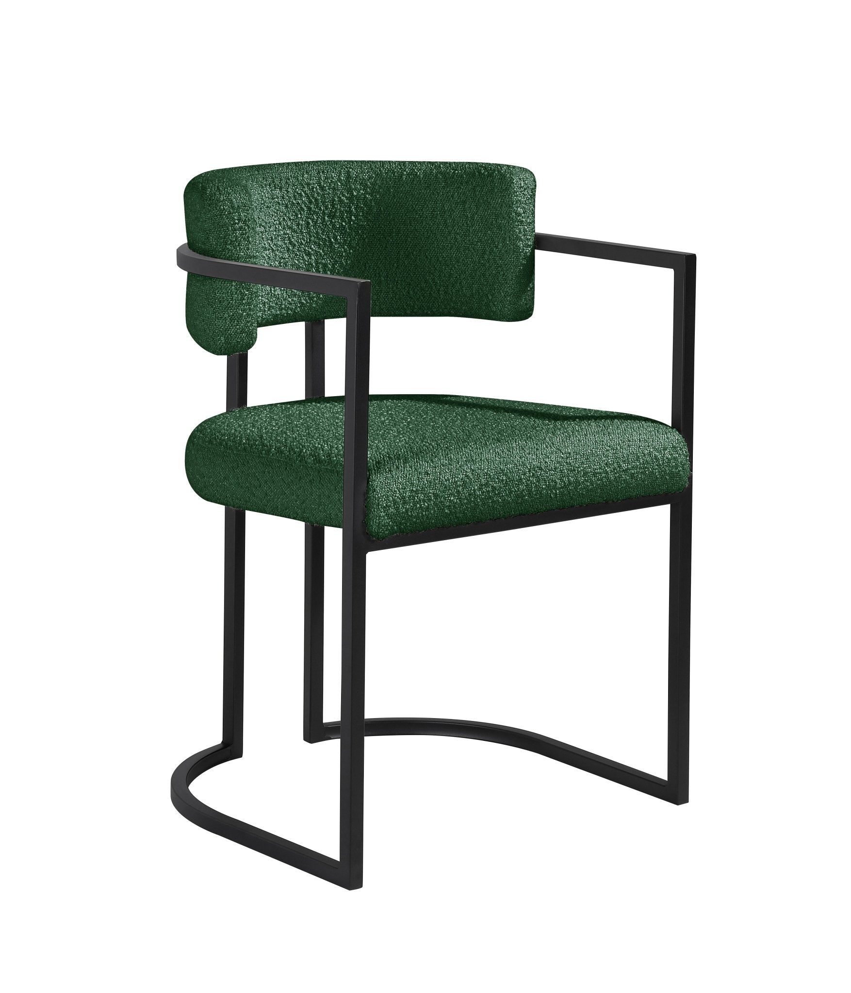 Alexa DC-603 Chair — Green — Boucle — Black Legs Dining Chairs| Al Rugaib Furniture