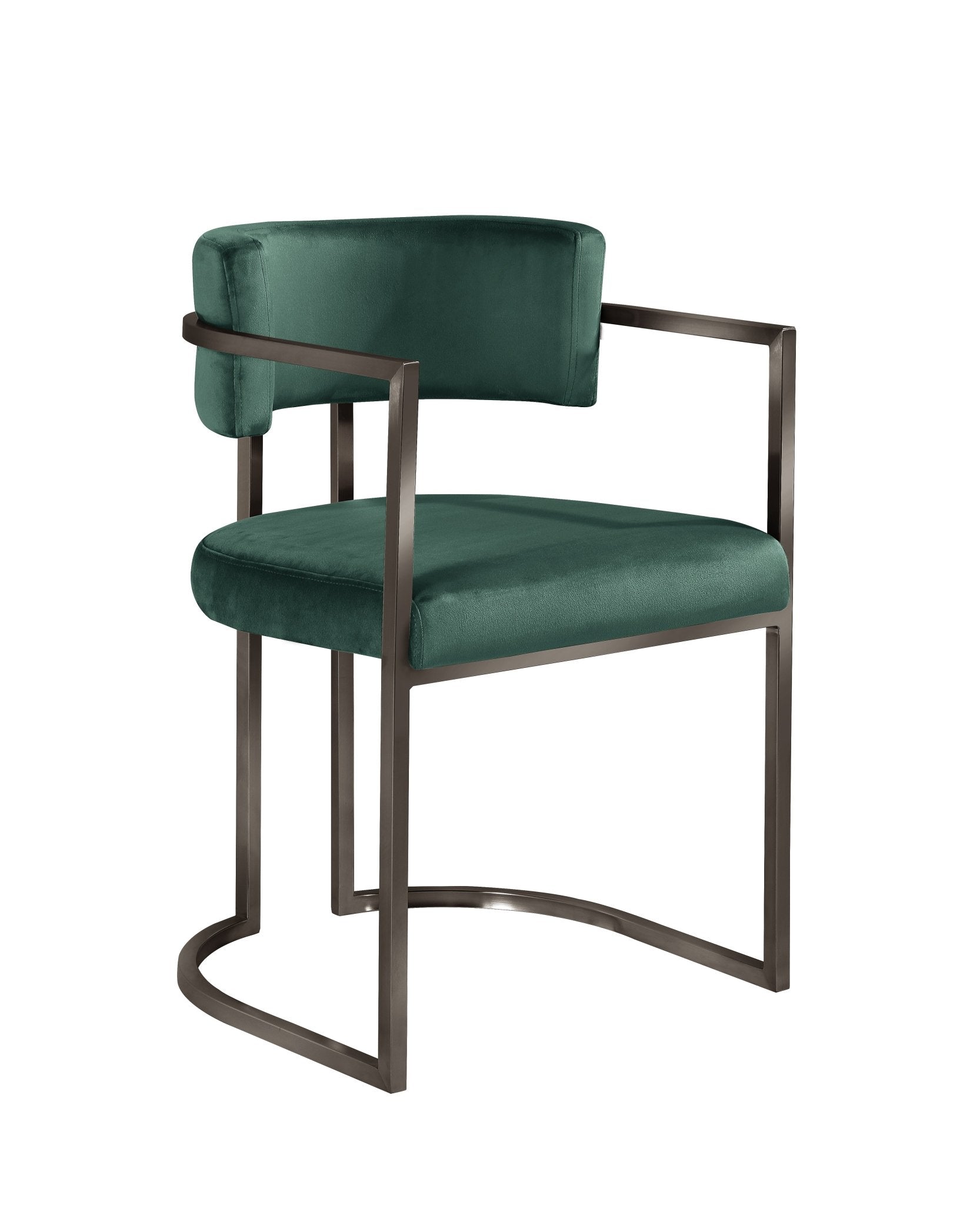 Alexa DC-603 Chair — Green — Velvet — Bronze Legs Dining Chairs| Al Rugaib Furniture