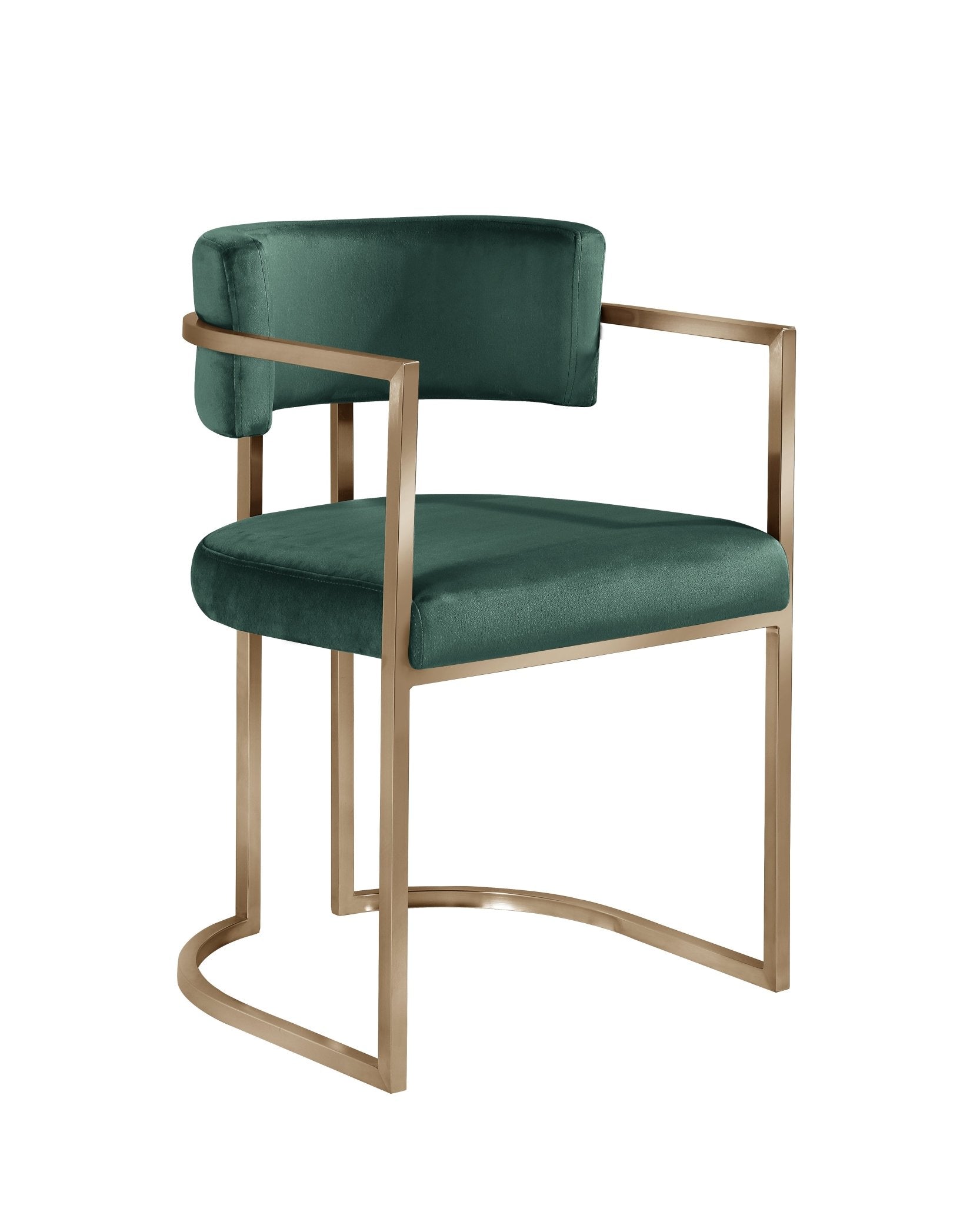Alexa DC-603 Chair — Green — Velvet (CY135-19) — Gold Legs Dining Chairs| Al Rugaib Furniture