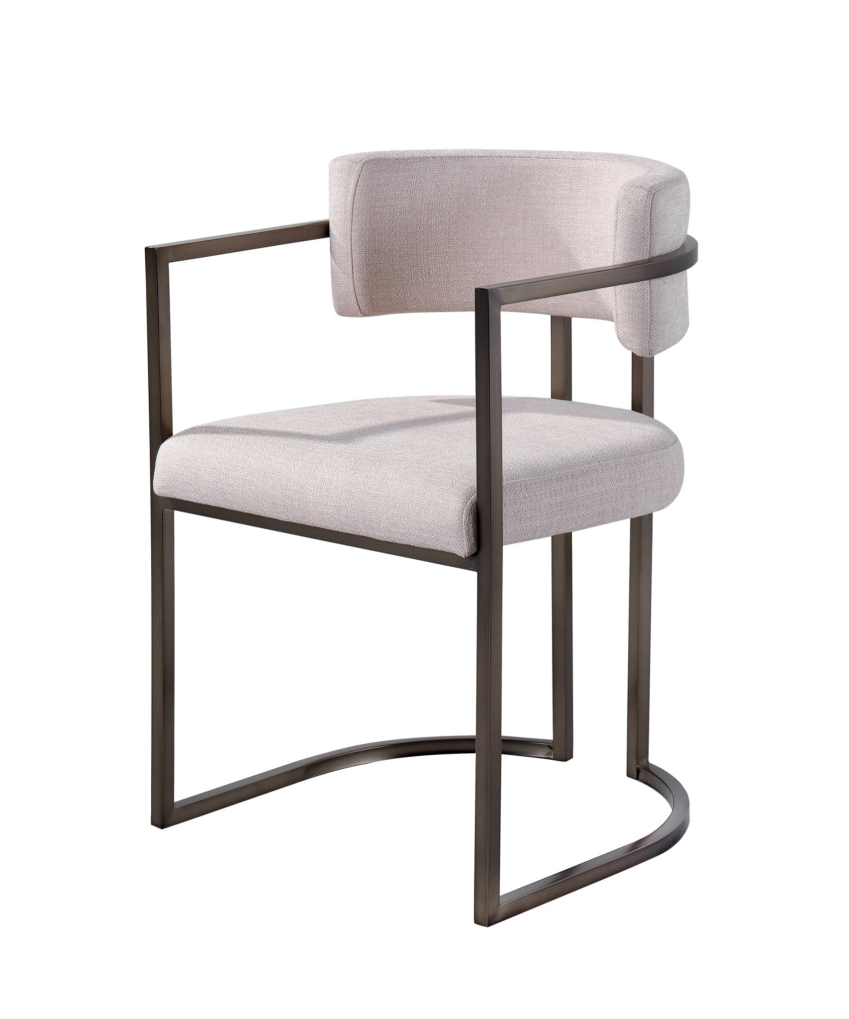 Alexa DC-603 Chair — Light Beige — Linen — Bronze Legs Dining Chairs| Al Rugaib Furniture