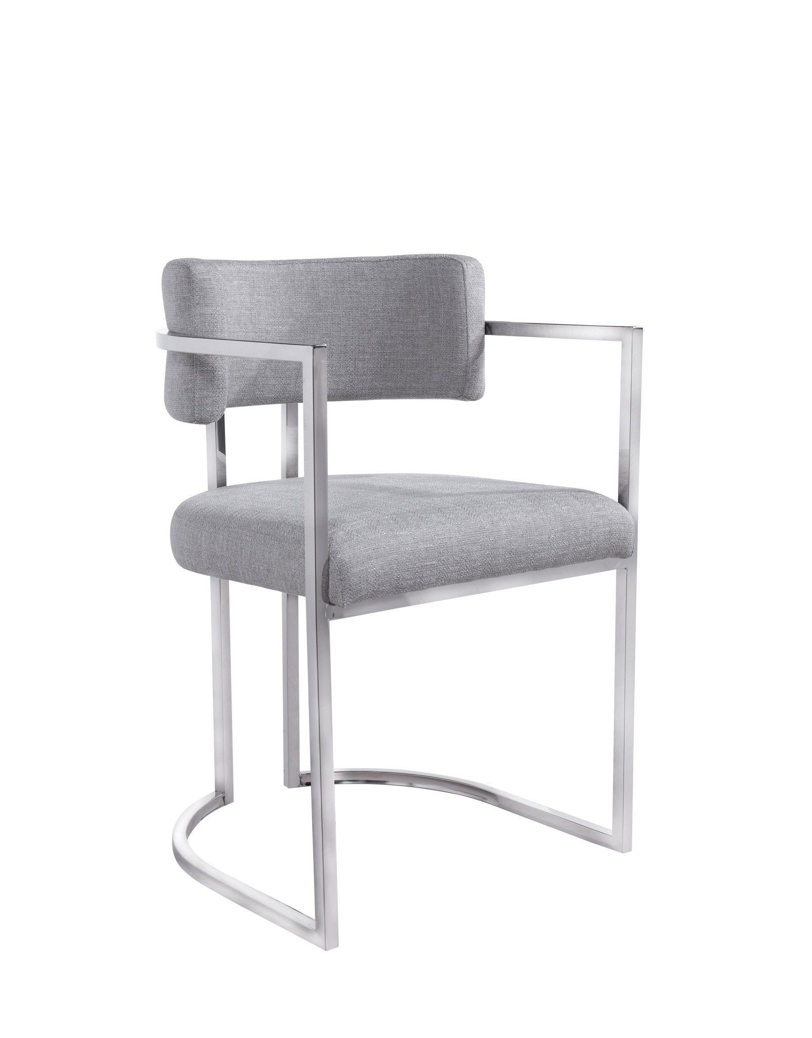 ALEXA GREY LINEN DINING CHAIR - SILVER LEGS Dining Chairs| Roots Furniture
