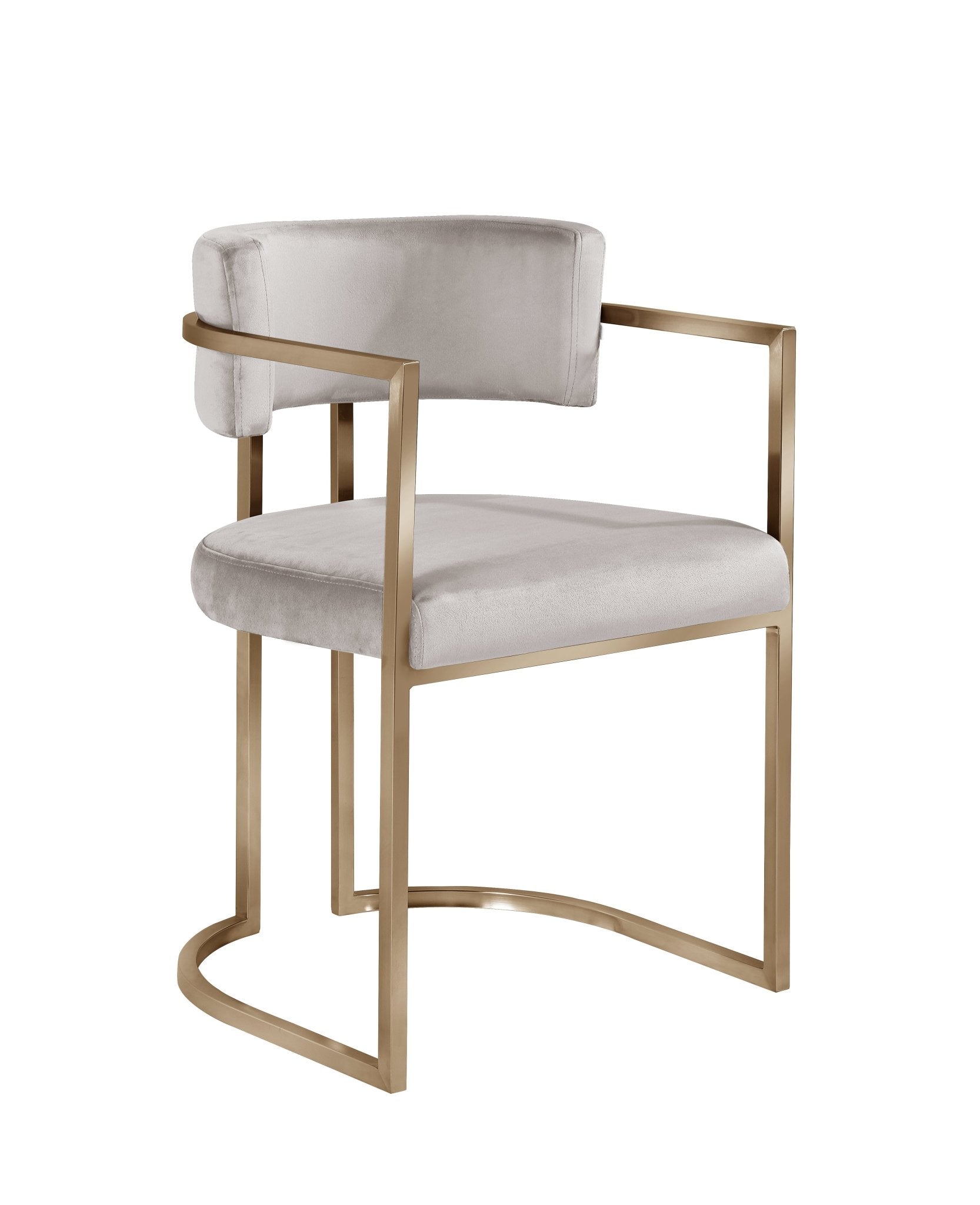 Alexa Light Grey Dining Chair- Gold Legs Dining Chairs| Roots Furniture