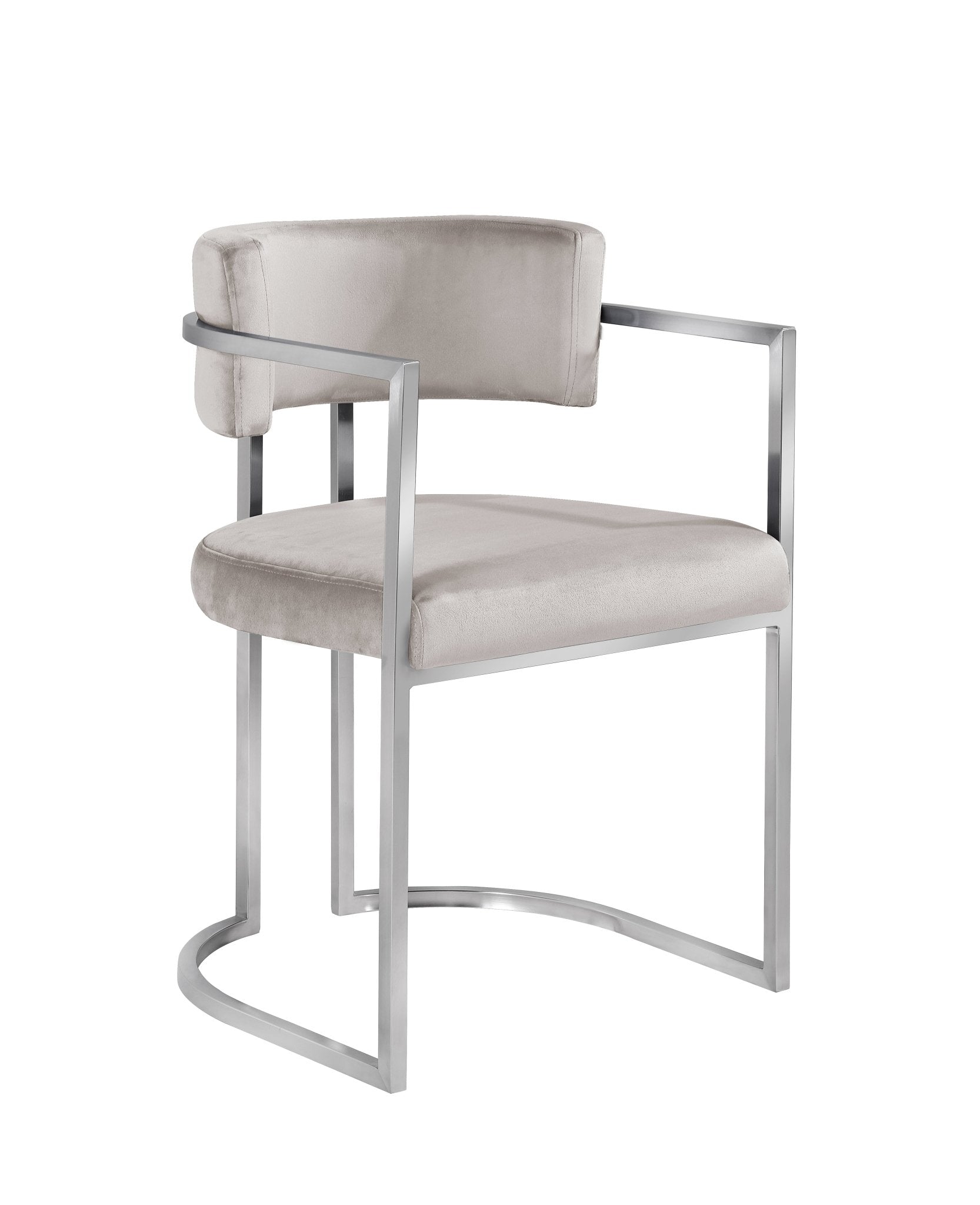 Alexa Light Grey Dining Chair- Silver Legs Dining Chairs| Roots Furniture