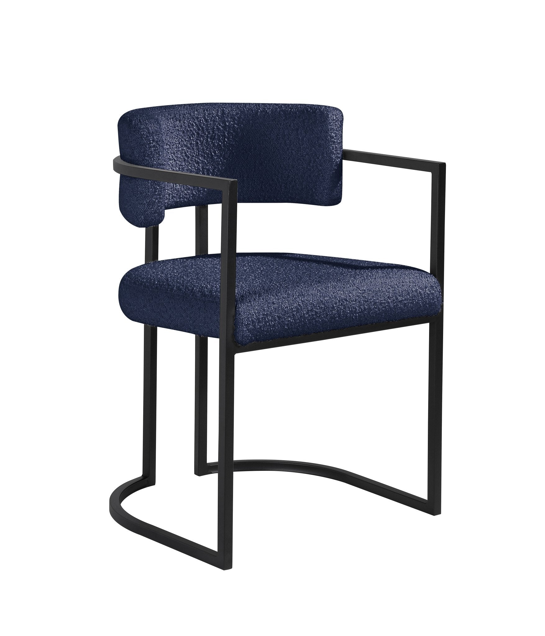 Alexa DC-603 Chair — Navy — Boucle — Black Legs Dining Chairs| Al Rugaib Furniture
