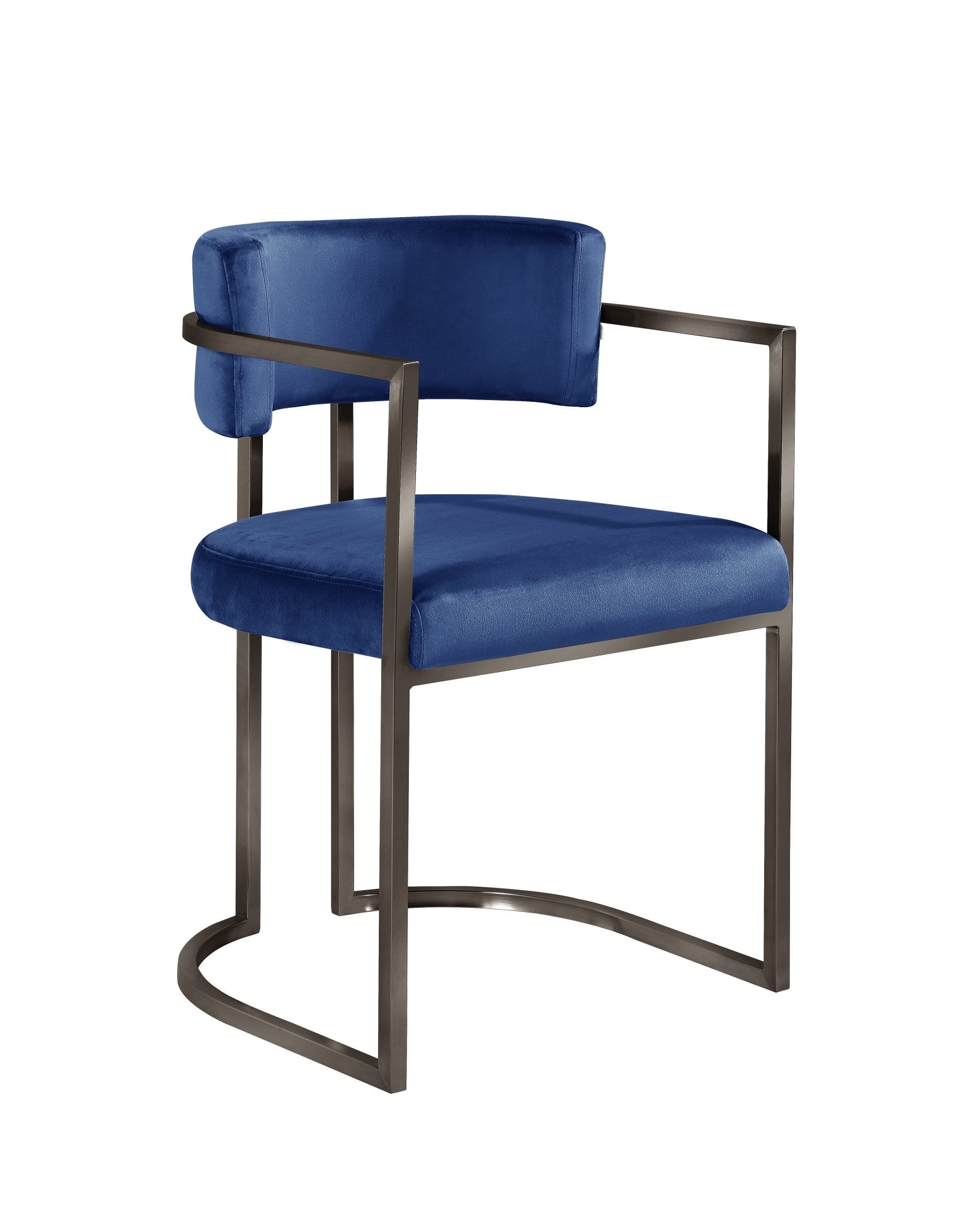 Alexa DC-603 Chair — Navy — Velvet — Bronze Legs Dining Chairs| Al Rugaib Furniture