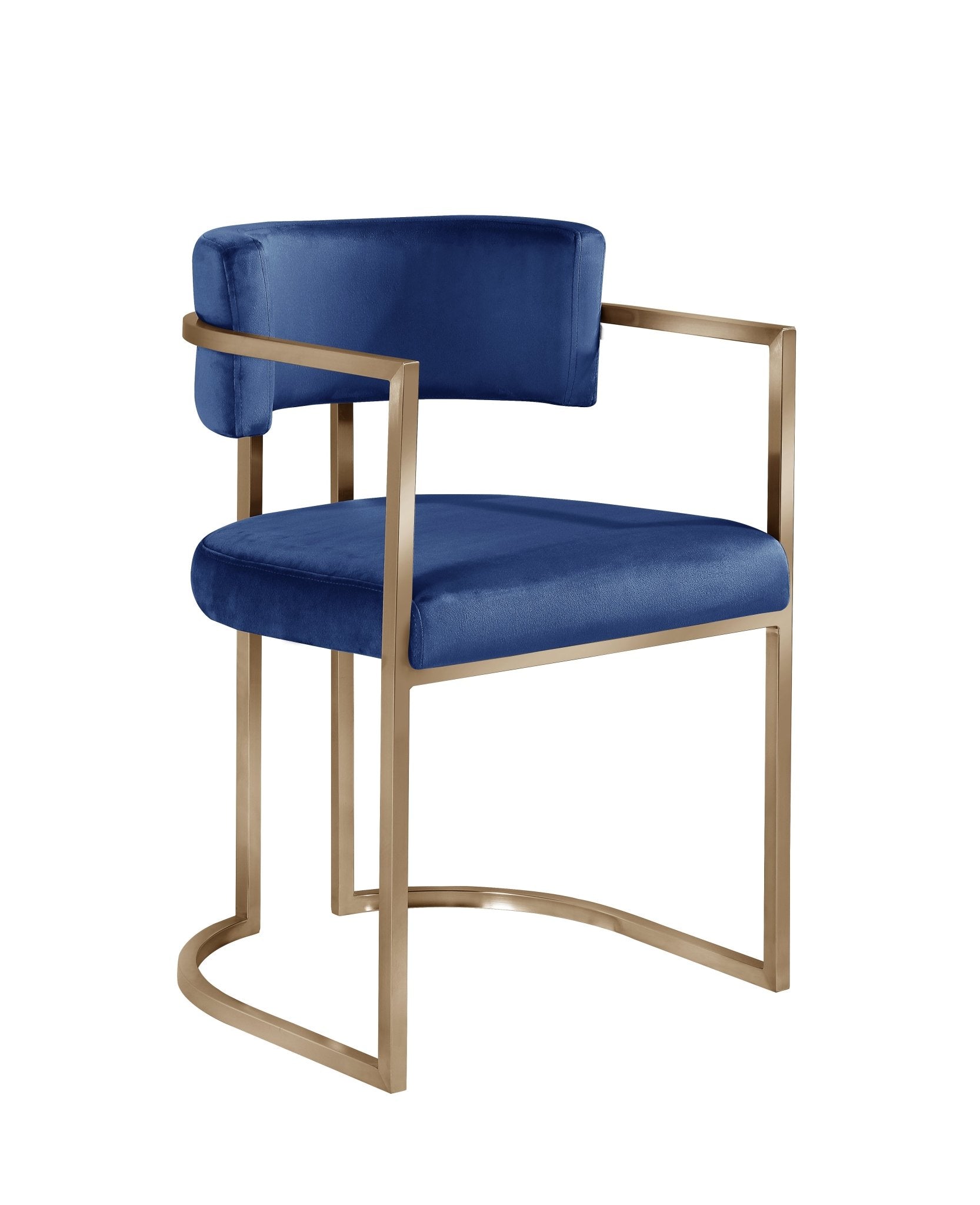 Alexa DC-603 Chair — Navy — Velvet (CY135-50) — Gold Legs Dining Chairs| Al Rugaib Furniture
